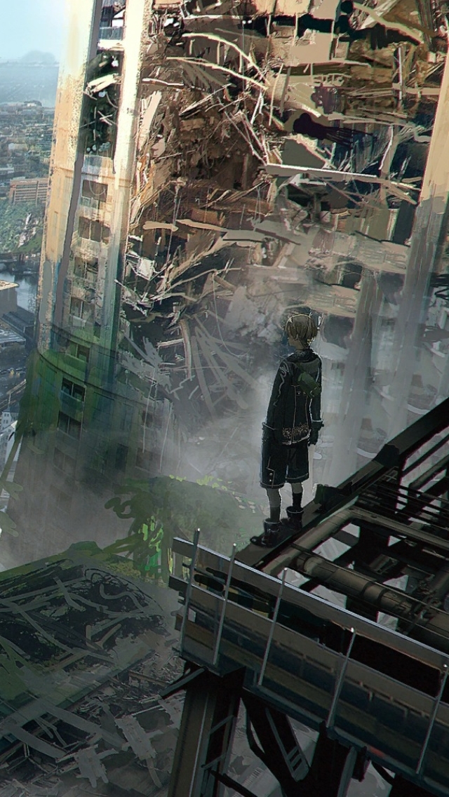 Download mobile wallpaper Building, Destruction, Video Game, Post Apocalyptic, Nier: Automata, Yorha No 9 Type S for free.