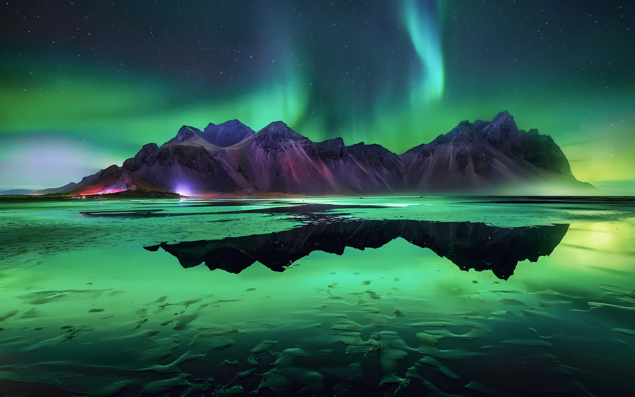 Free download wallpaper Night, Earth, Aurora Borealis, Iceland on your PC desktop