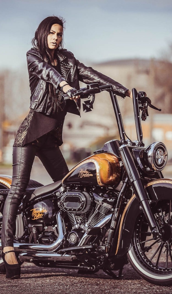Handy-Wallpaper Harley Davidson, Frauen, Mädchen & Motorräder, Custombike, Thunderbike Zoll, Kundenspezifisches Motorrad kostenlos herunterladen.