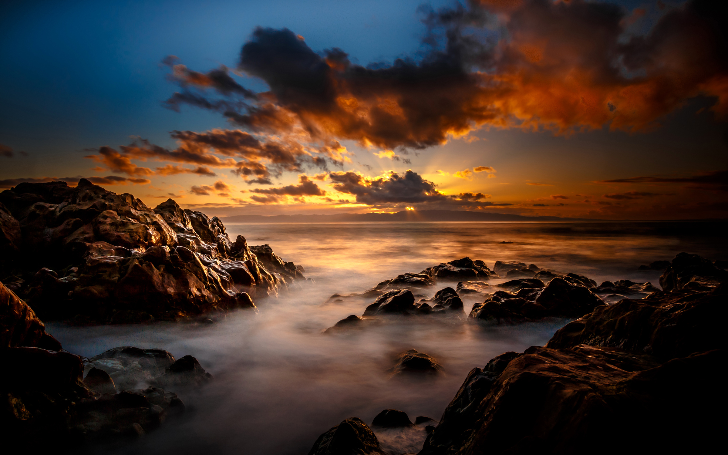 Free download wallpaper Nature, Sunset, Dark, Ocean, Earth, Cloud on your PC desktop