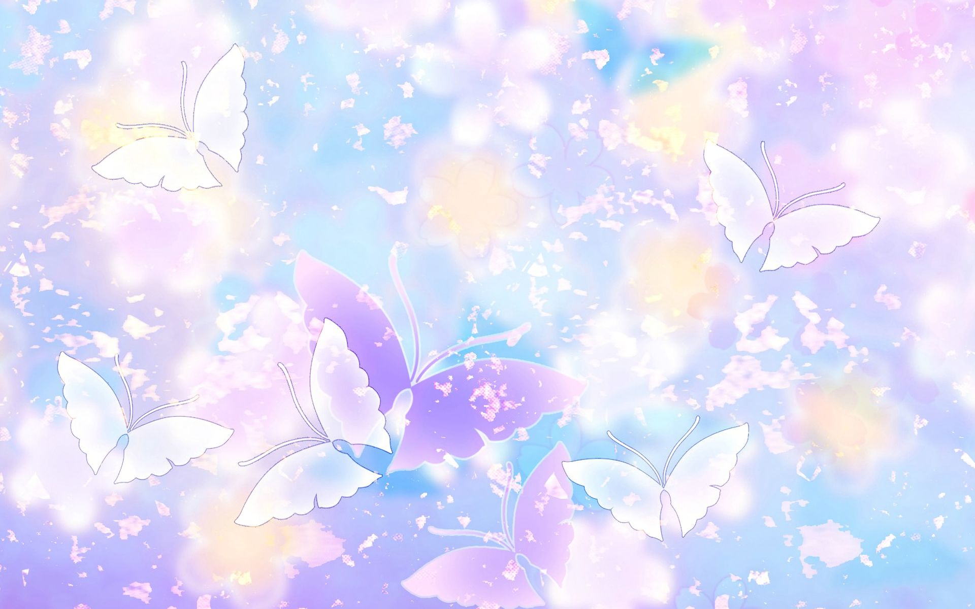 Free download wallpaper Butterfly, Purple, Artistic, Pastel on your PC desktop