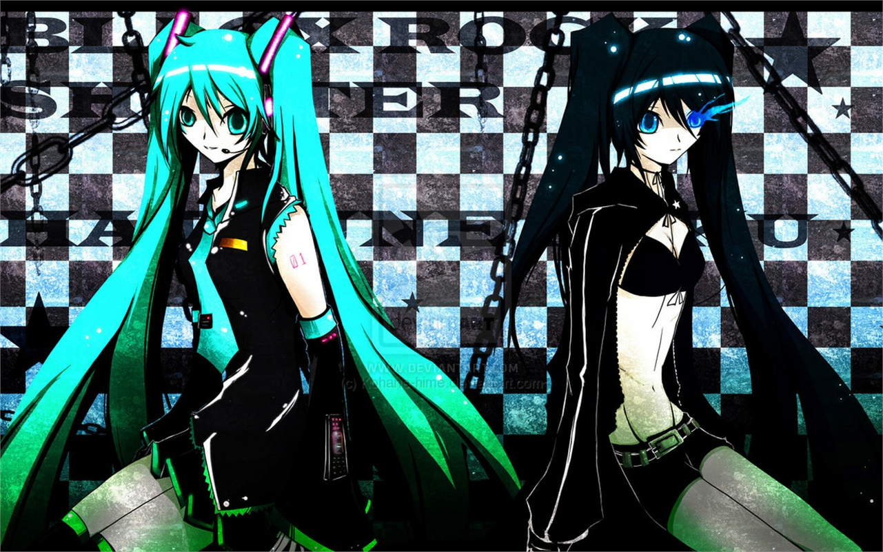 Téléchargez des papiers peints mobile Black Rock Shooter, Animé, Hatsune Miku gratuitement.