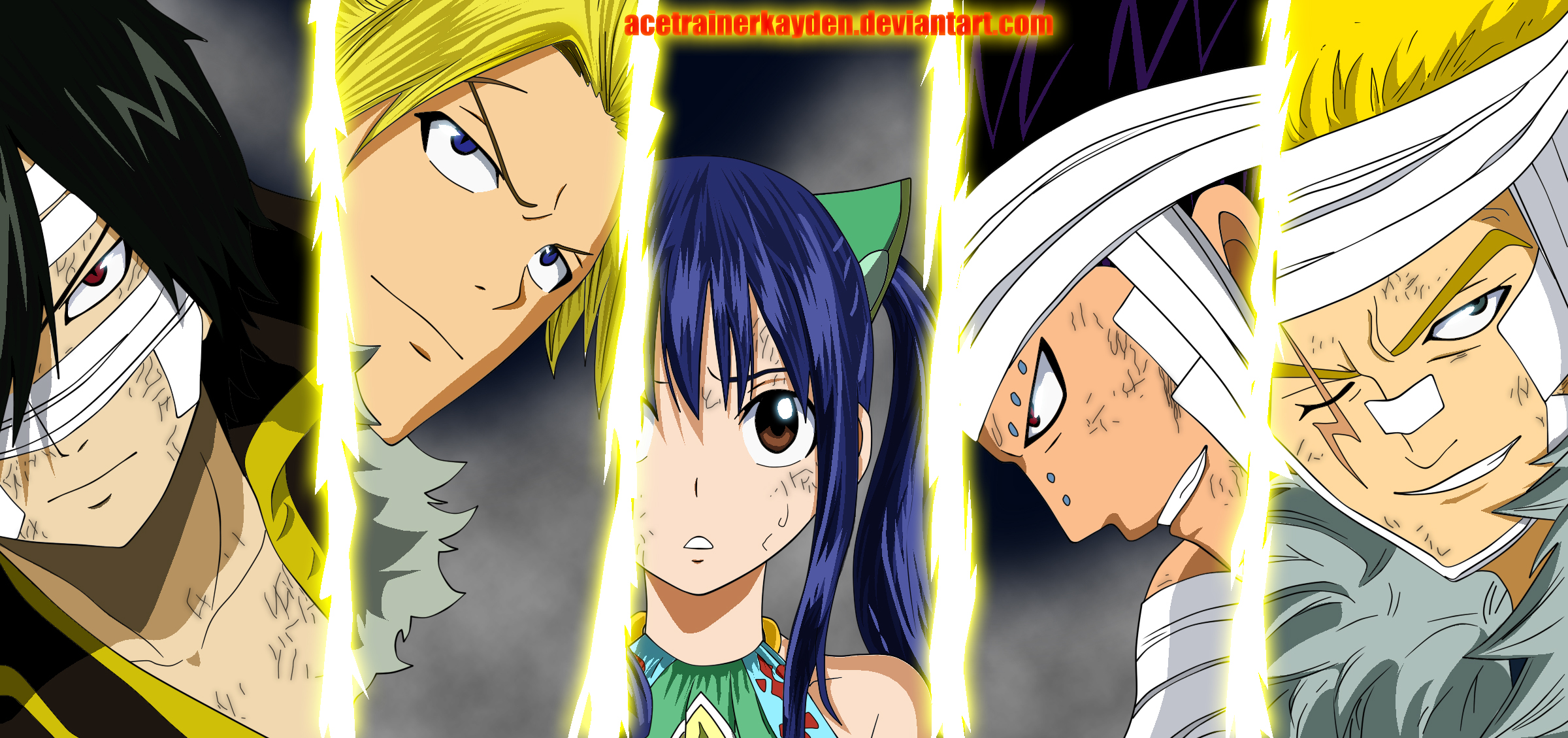 Free download wallpaper Anime, Fairy Tail, Gajeel Redfox, Wendy Marvell, Laxus Dreyar, Sting Eucliffe, Rogue Cheney on your PC desktop