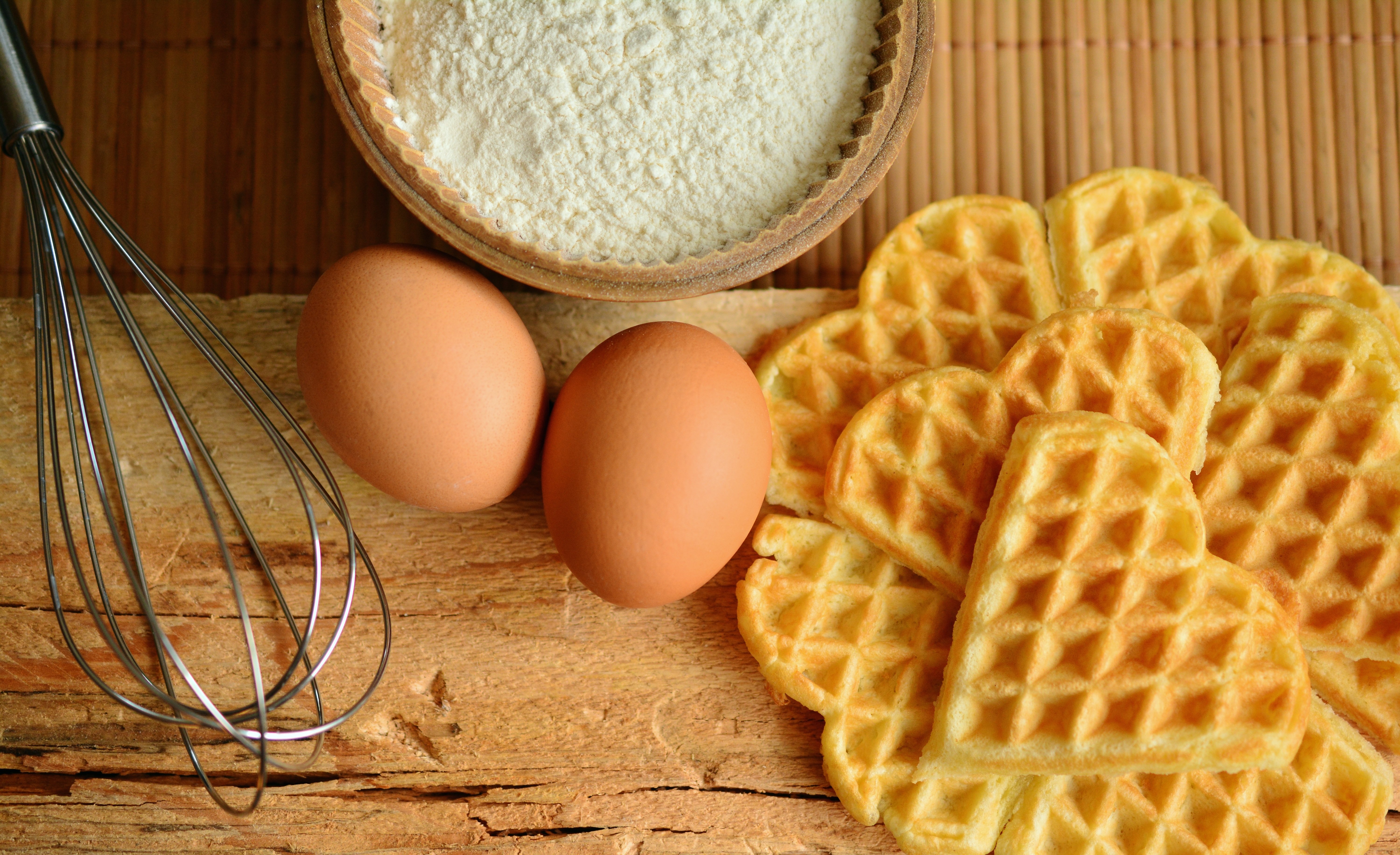 Download mobile wallpaper Food, Still Life, Egg, Waffle for free.