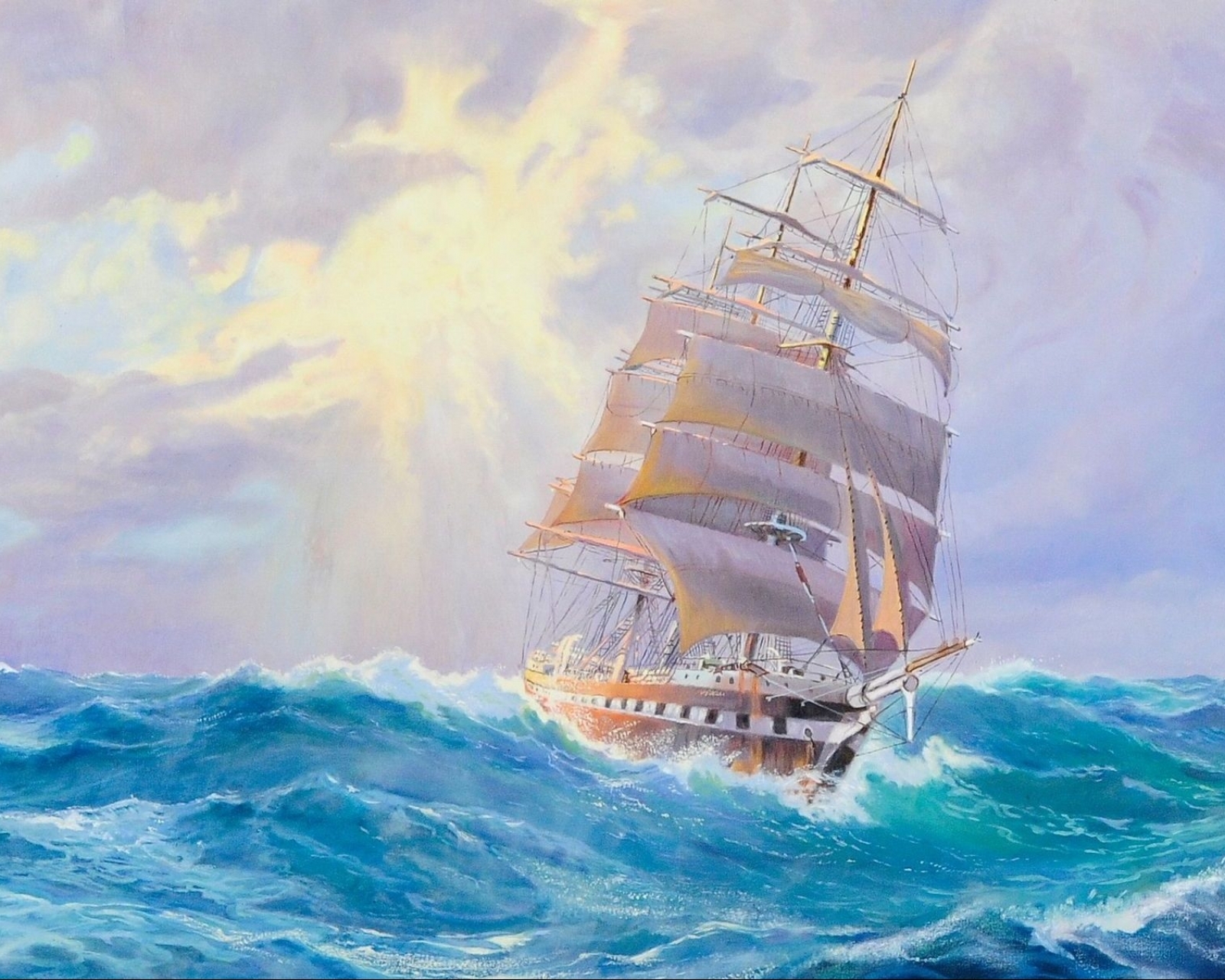 Download mobile wallpaper Fantasy, Painting, Ship for free.