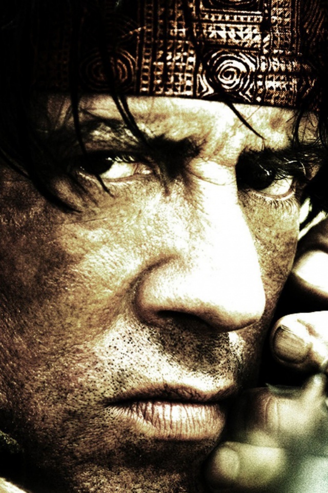 Download mobile wallpaper Sylvester Stallone, Rambo, Face, Movie for free.