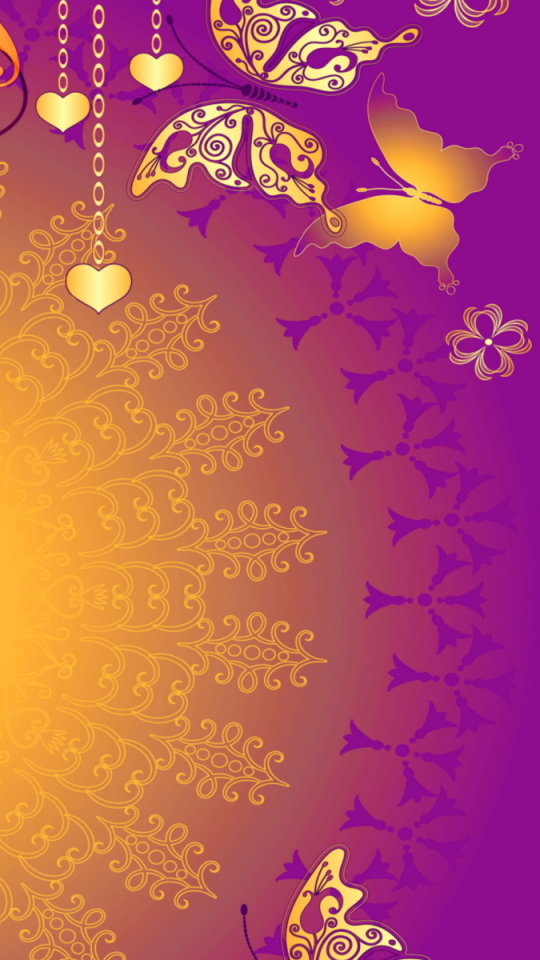 Download mobile wallpaper Flowers, Gold, Flower, Purple, Heart, Artistic, Tulip for free.