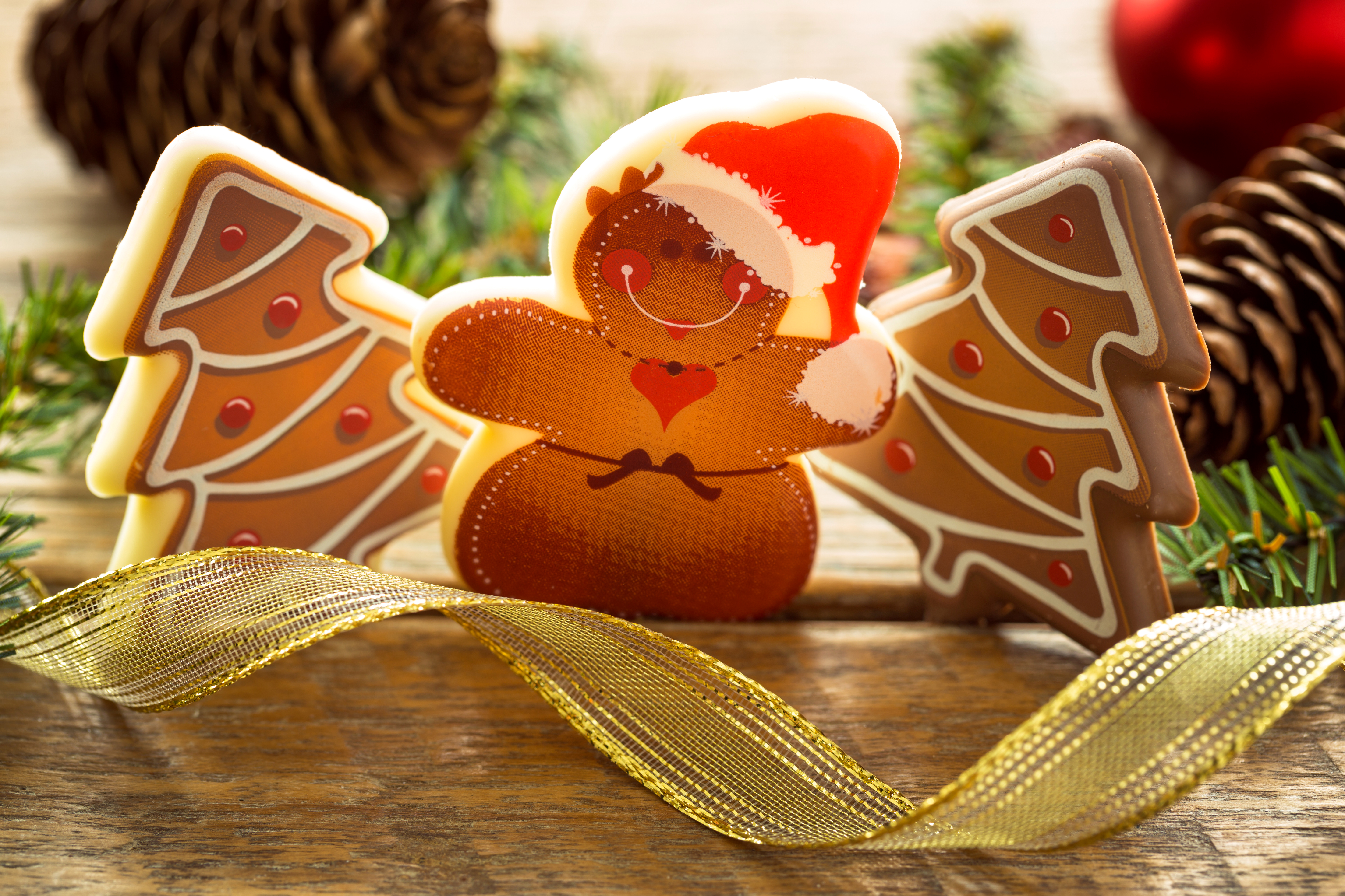 Téléchargez des papiers peints mobile Nourriture, Noël, Ruban, Biscuit gratuitement.