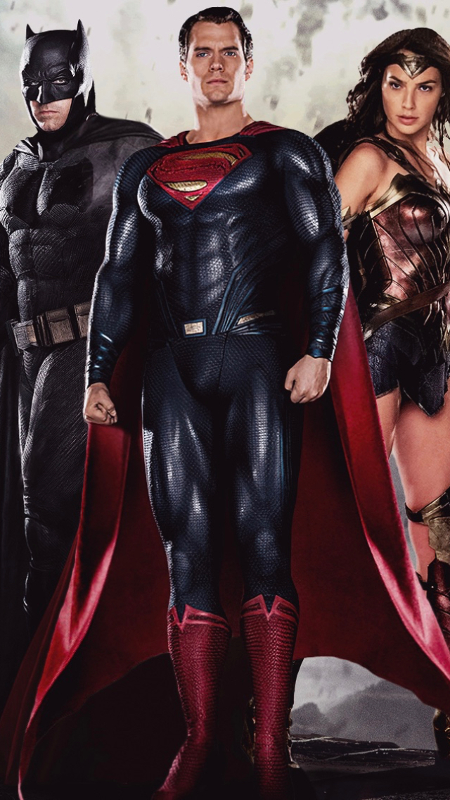 Download mobile wallpaper Batman, Superman, Movie, Wonder Woman, Gal Gadot, Henry Cavill, Batman V Superman: Dawn Of Justice for free.