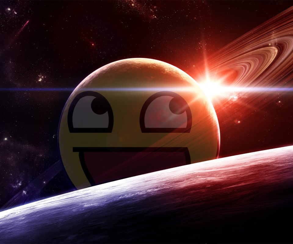 Free download wallpaper Sun, Planet, Smiley, Humor on your PC desktop