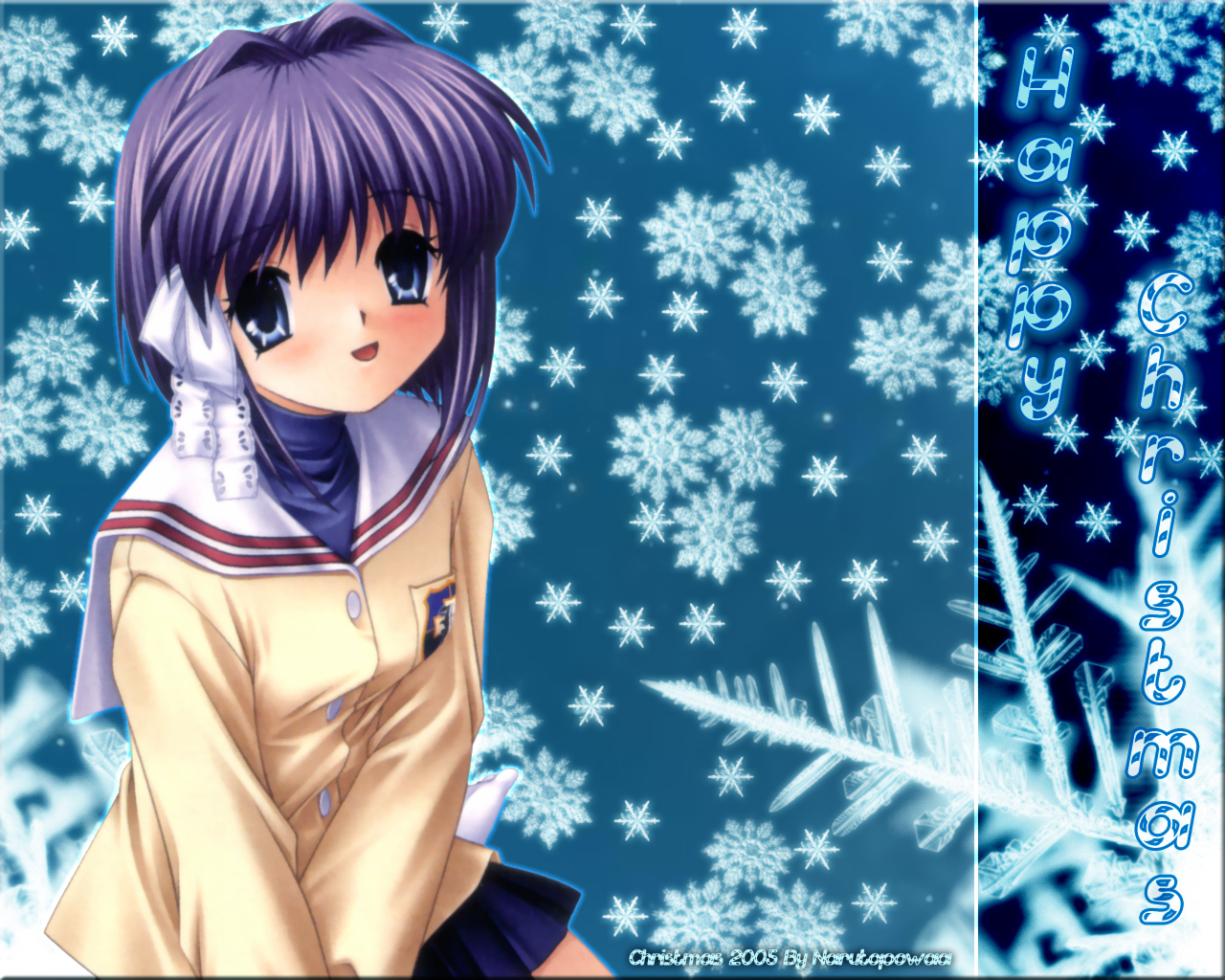 1448143 Hintergrundbild herunterladen animes, clannad, weihnachten, ryou fujibayashi - Bildschirmschoner und Bilder kostenlos
