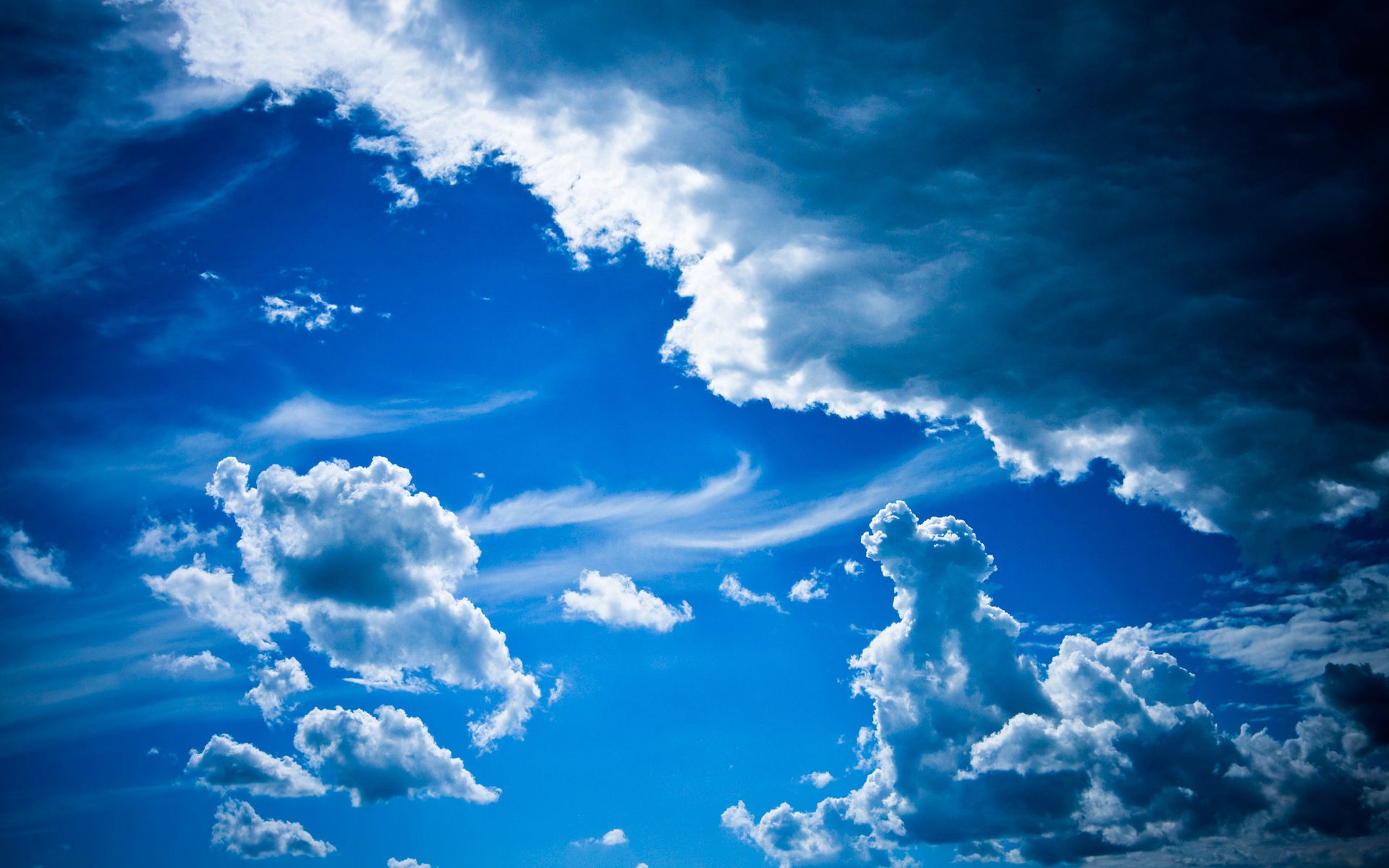 patterns, nature, sky, clouds, blue, volume, ease, air masses