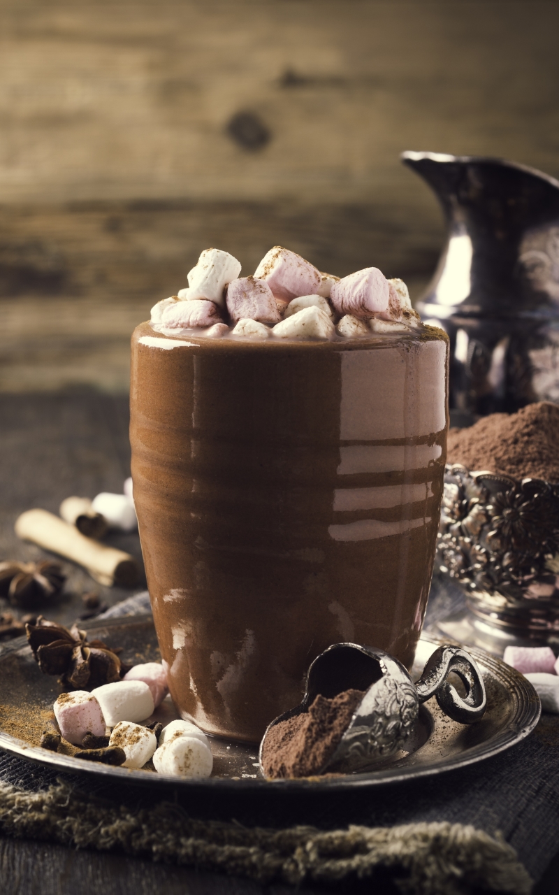 Download mobile wallpaper Food, Drink, Mug, Marshmallow, Hot Chocolate for free.