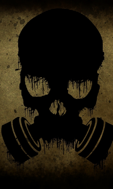 Download mobile wallpaper Dark, Gas Mask, Skull for free.