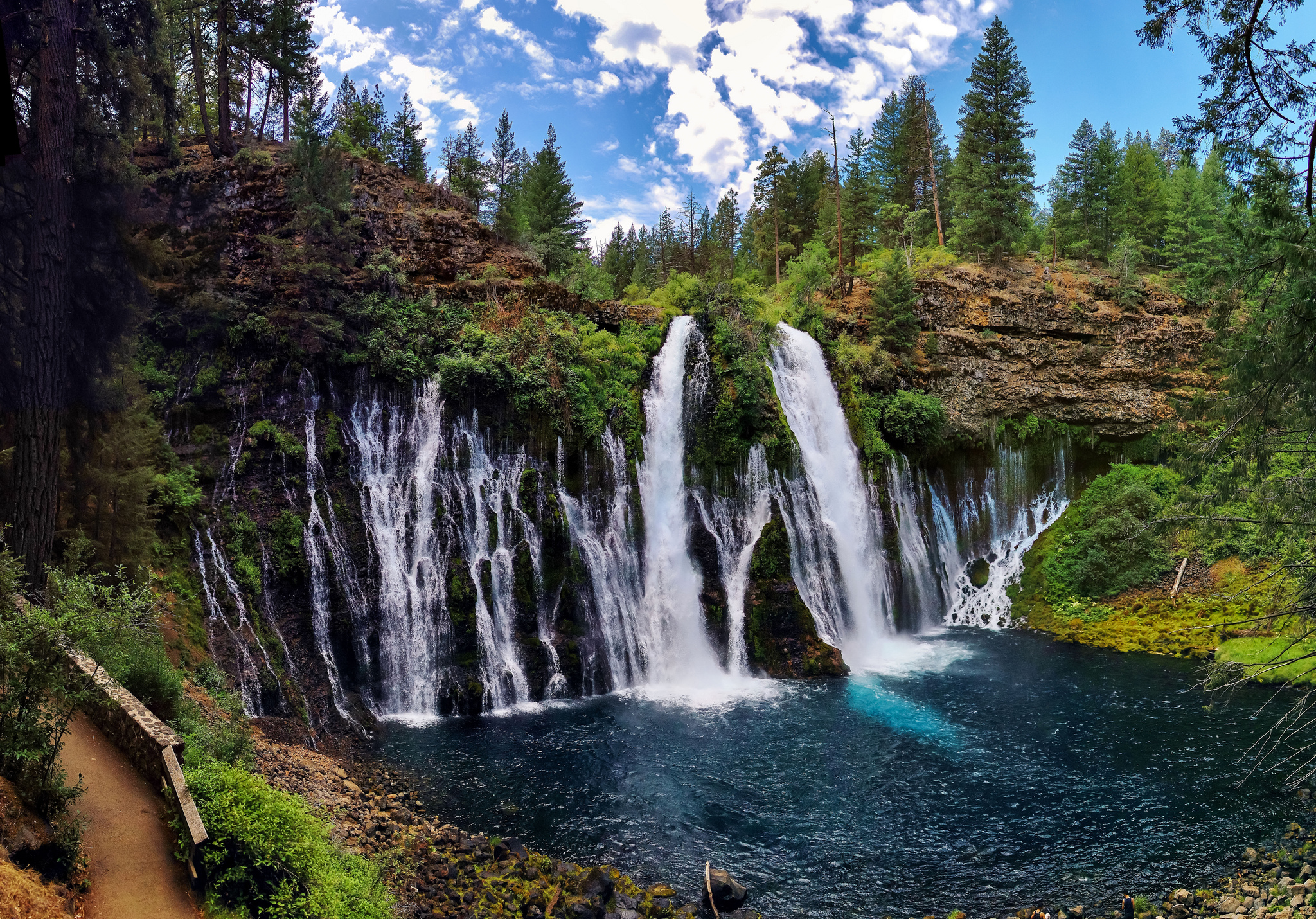 Free download wallpaper Nature, Waterfalls, Waterfall, Earth, Cliff, California, Burney Falls on your PC desktop