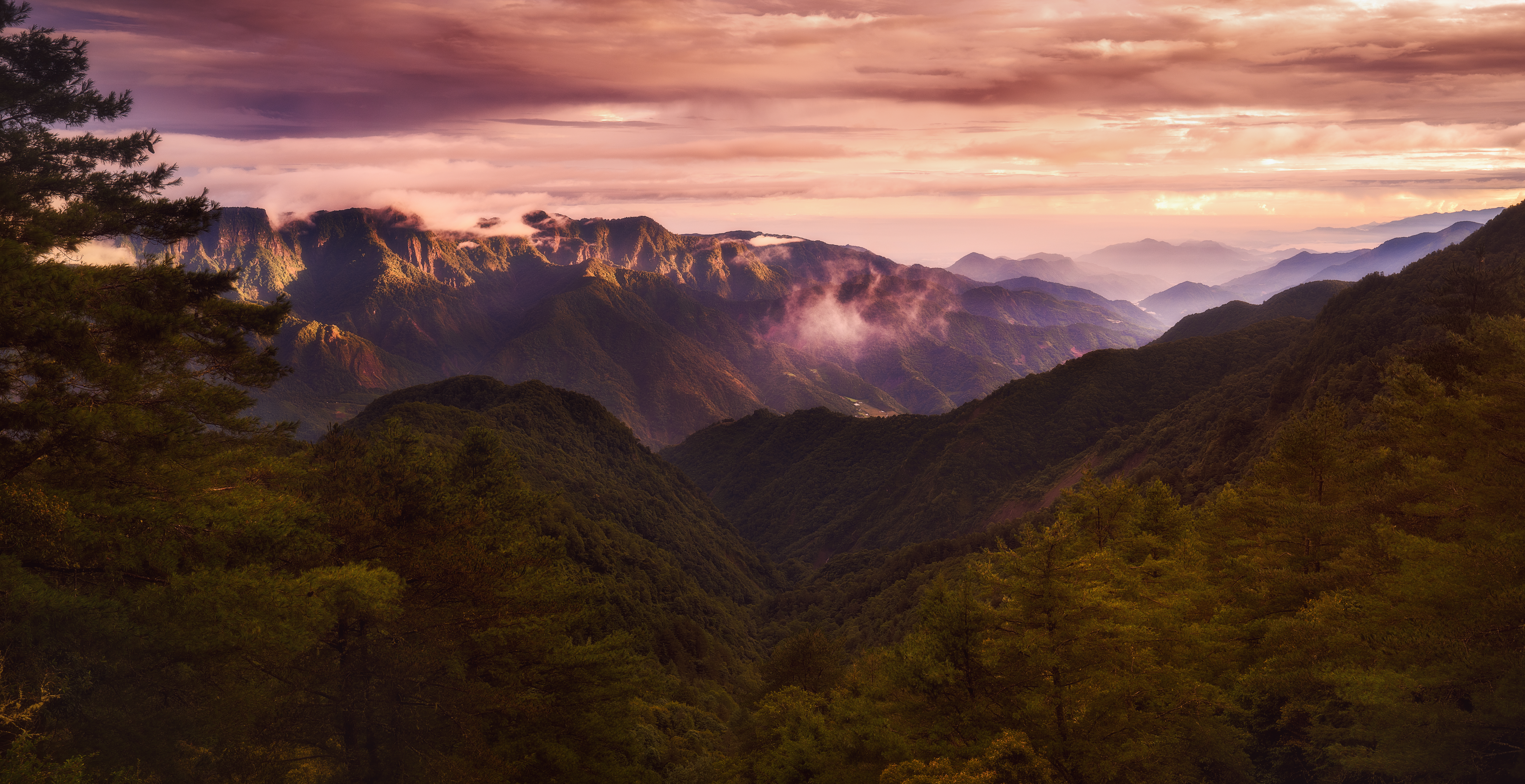 Descarga gratis la imagen Naturaleza, Montañas, Nubes, Abeto en el escritorio de tu PC