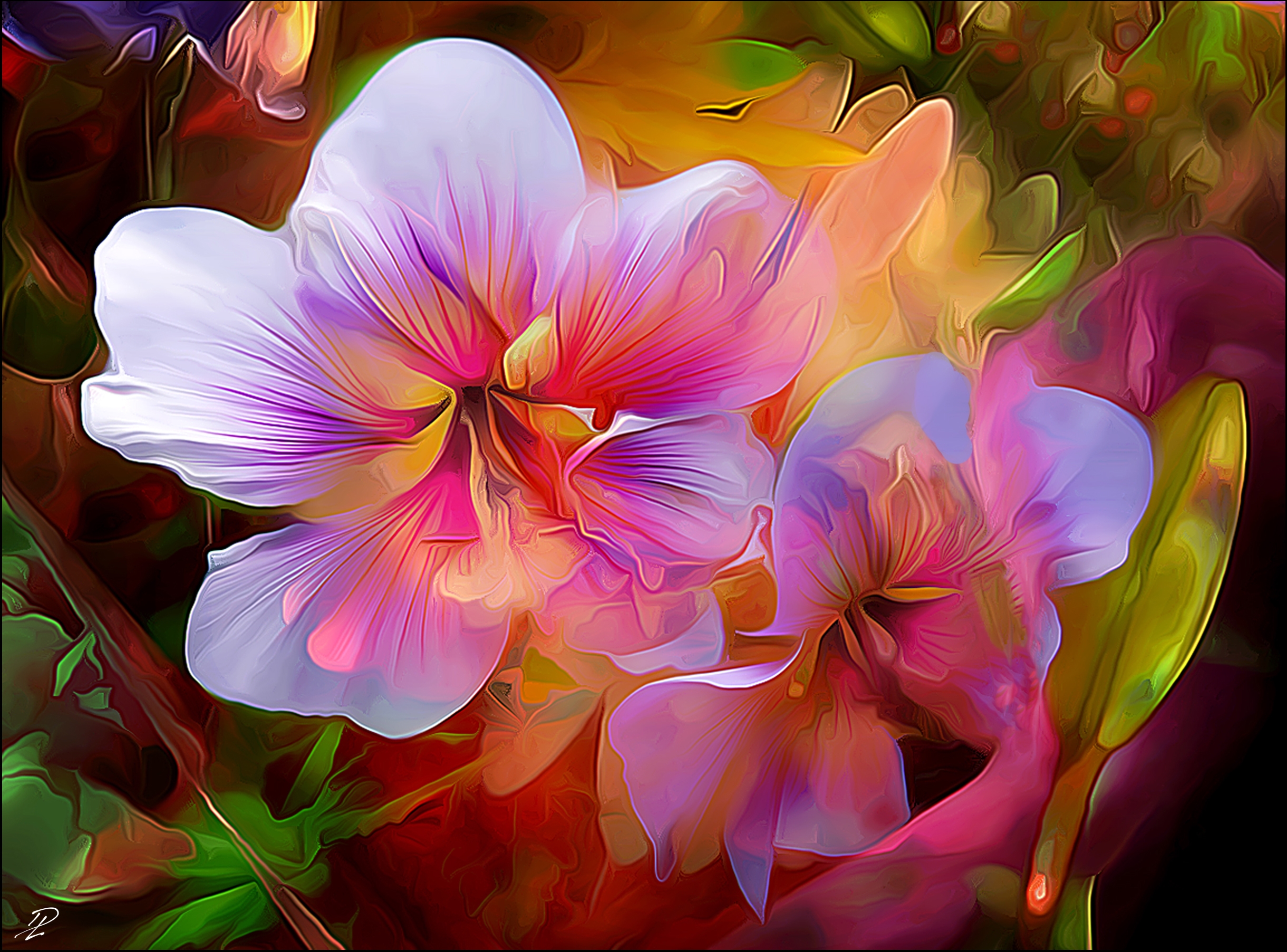 Download mobile wallpaper Flower, Colors, Colorful, Painting, Artistic for free.