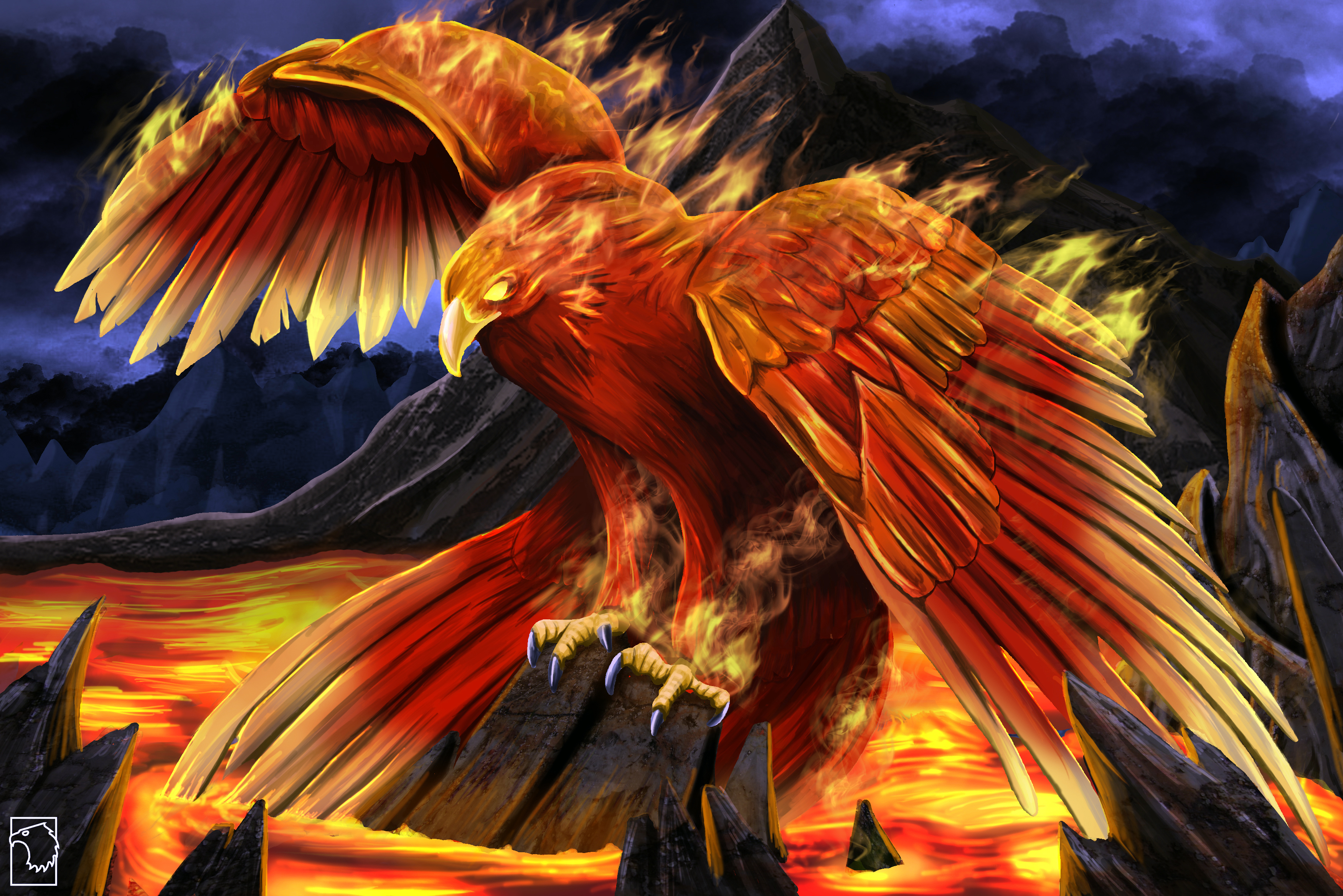 Free download wallpaper Fantasy, Fire, Bird, Phoenix, Fantasy Animals on your PC desktop