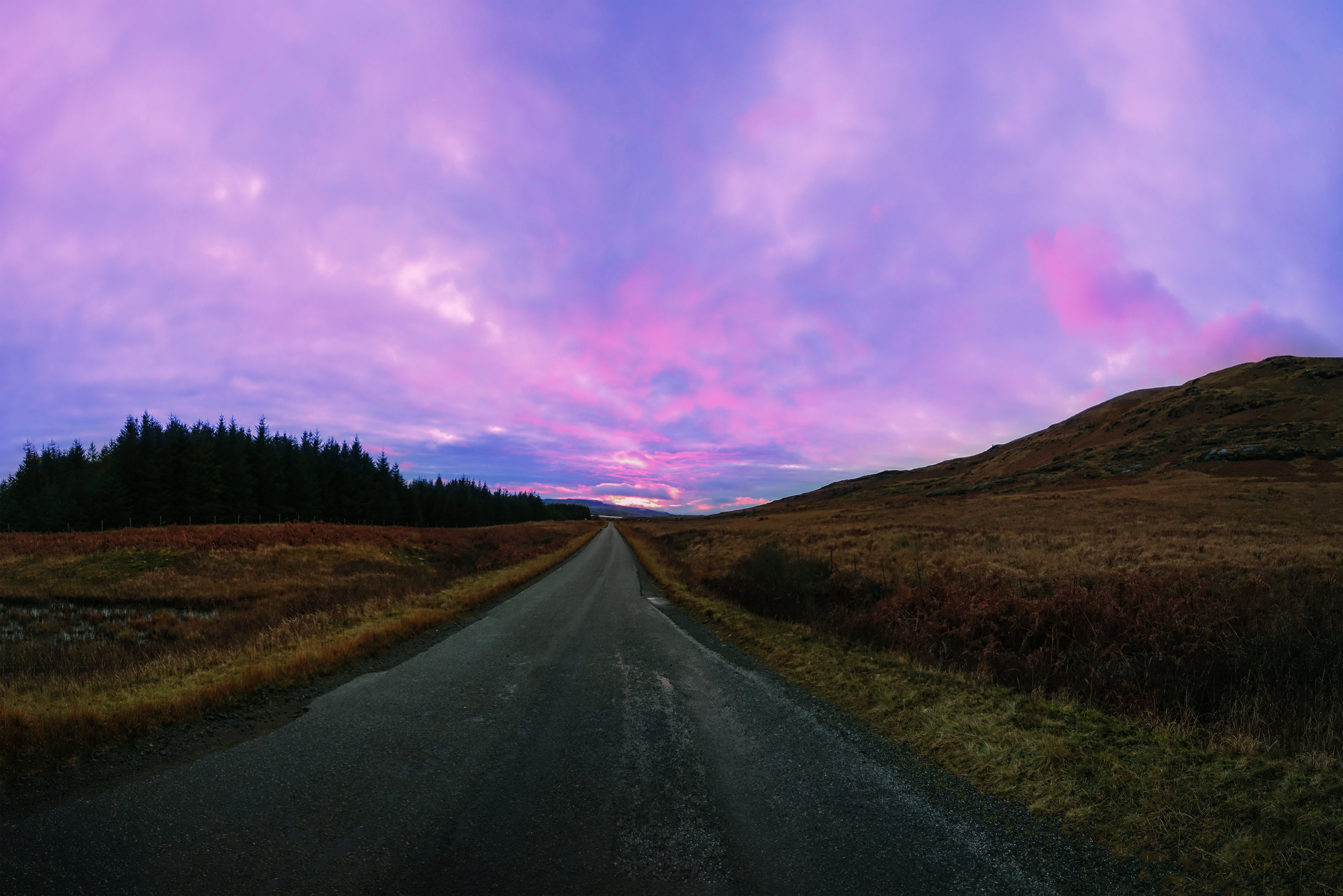 Free download wallpaper Sunset, Sky, Road, Man Made on your PC desktop