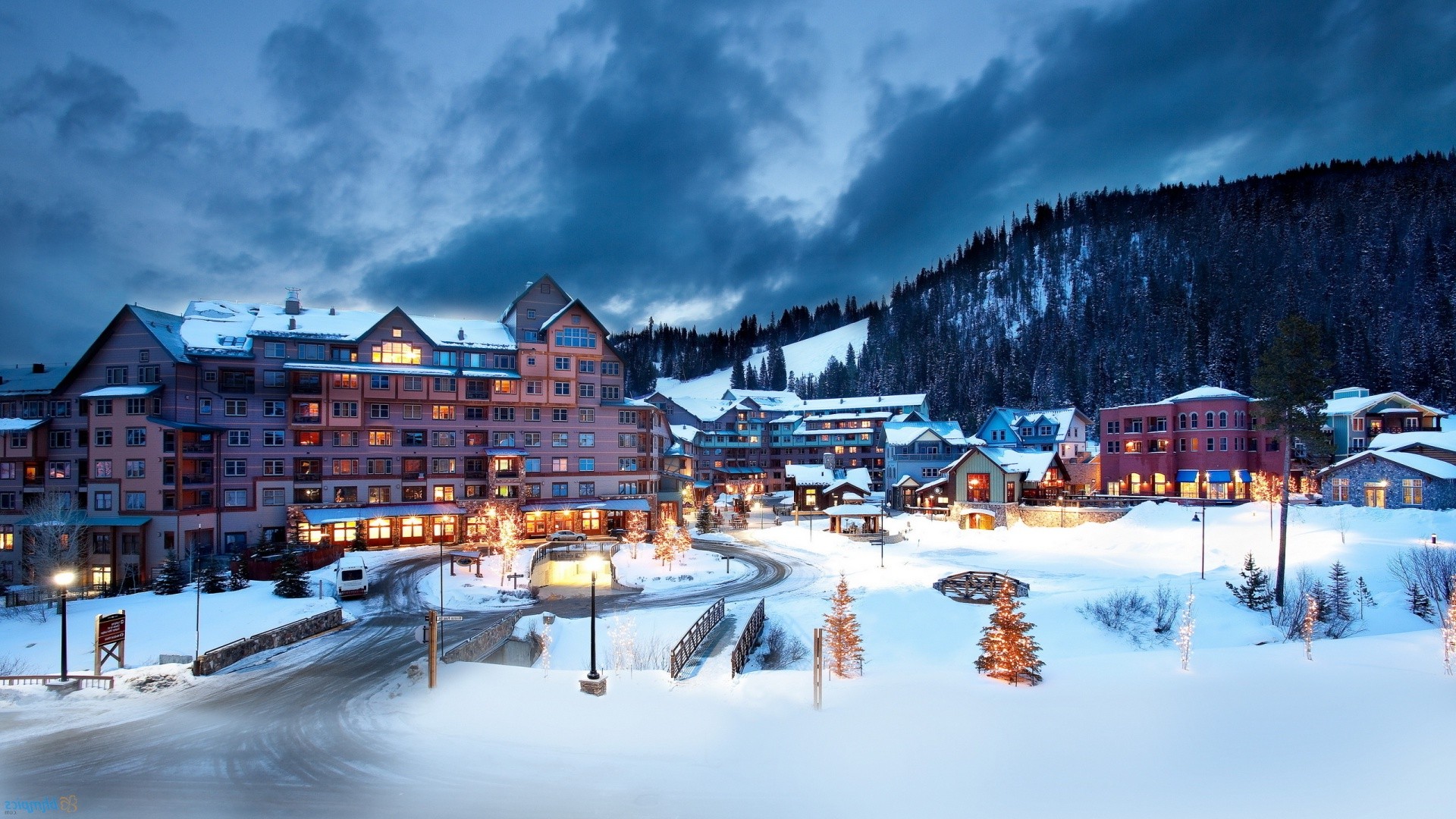Download mobile wallpaper Winter, Snow, Austria, Resort, Hotel, Man Made for free.