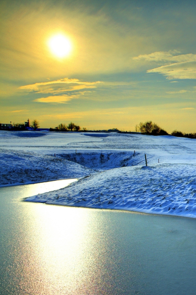 Baixar papel de parede para celular de Inverno, Neve, Lago, Árvore, Terra, Terra/natureza gratuito.