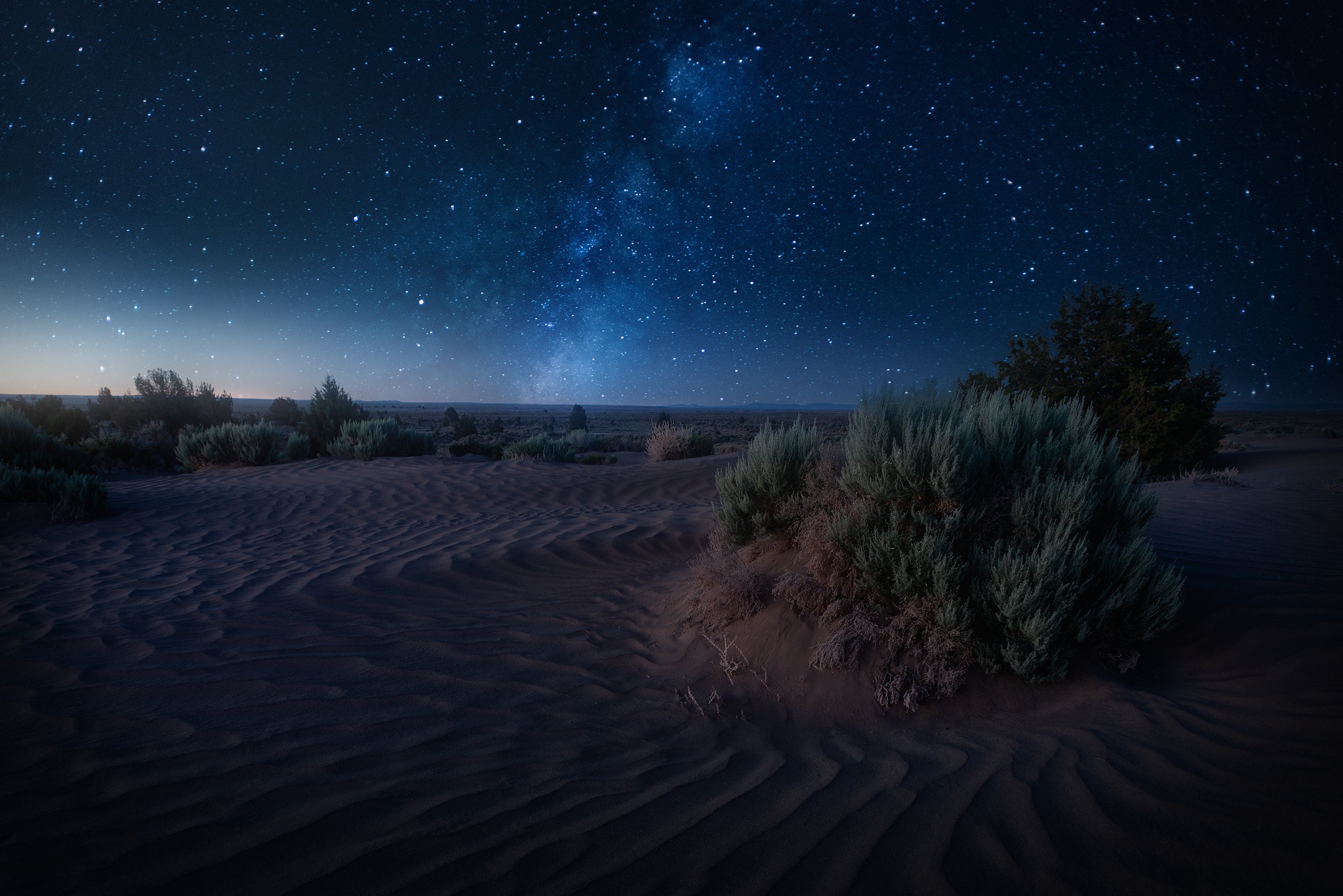 Download mobile wallpaper Landscape, Nature, Stars, Night, Sand, Desert, Starry Sky, Earth for free.