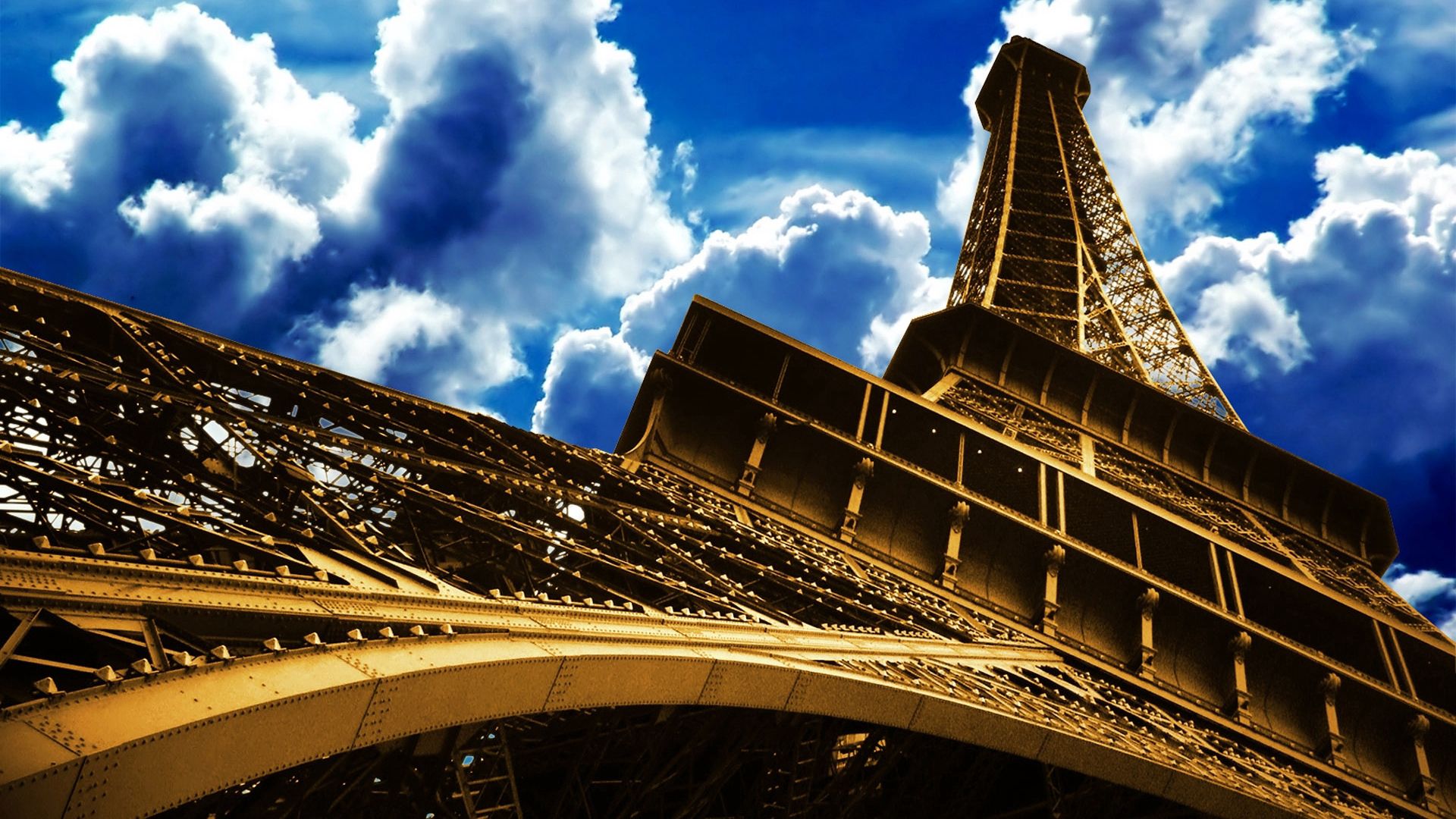 Скачати мобільні шпалери Міста, Небо, Франція, Париж, Ейфелева Вежа безкоштовно.