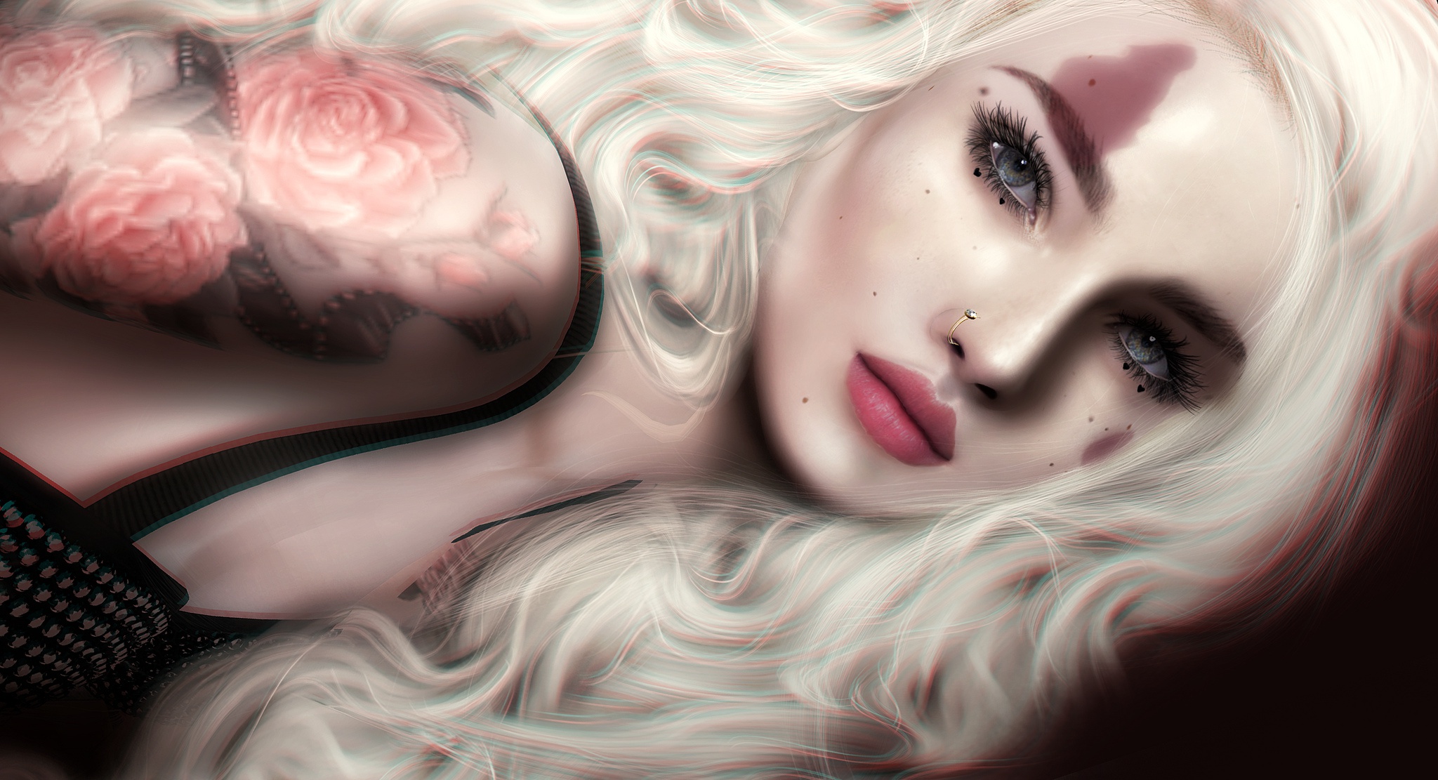 Free download wallpaper Rose, Tattoo, Artistic, Blonde, Women on your PC desktop