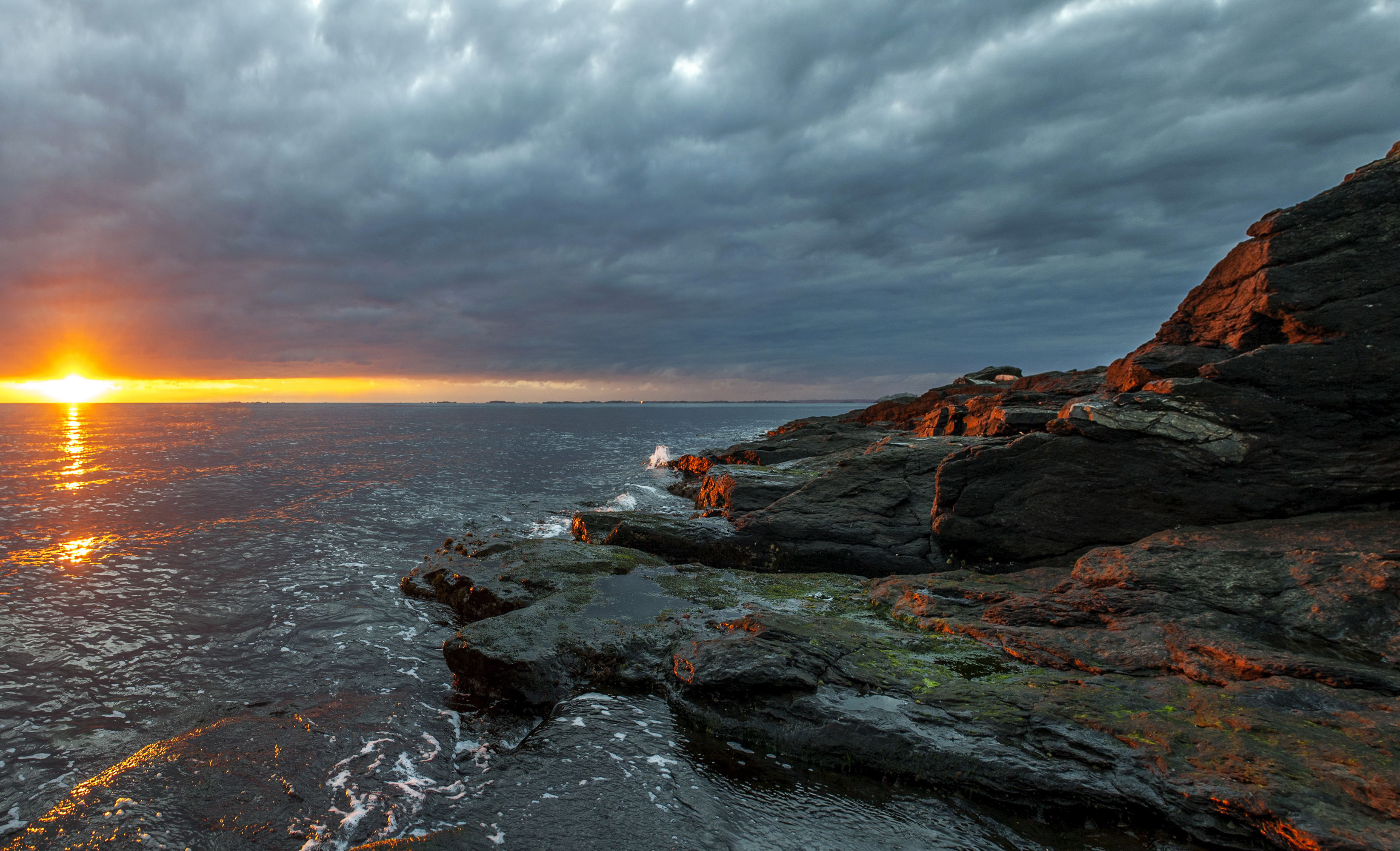 Handy-Wallpaper Natur, Horizont, Ozean, Wolke, Sonnenuntergang, Erde/natur kostenlos herunterladen.