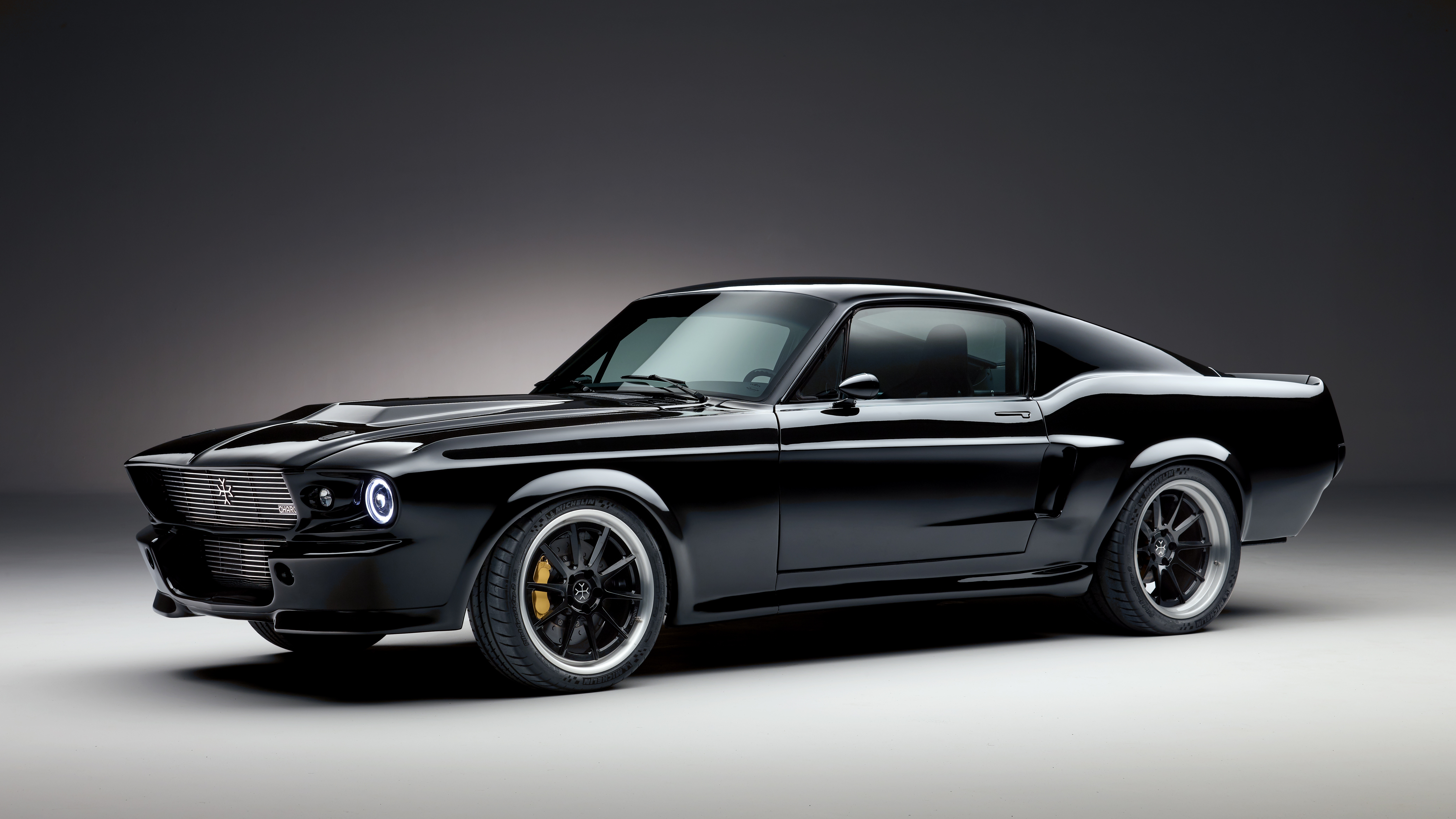 electric car, vehicles, ford mustang, black car, car, ford, muscle car