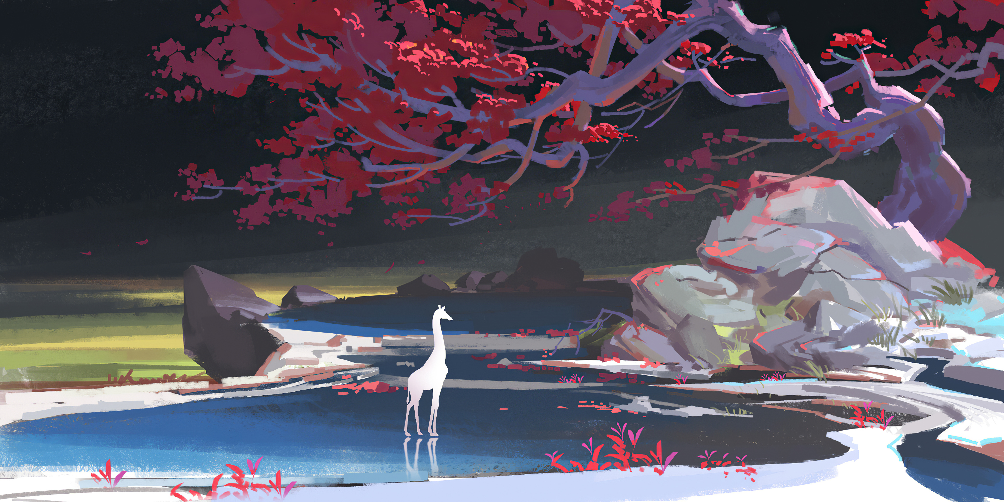 Baixe gratuitamente a imagem Fantasia, Árvore, Animal, Girafa na área de trabalho do seu PC