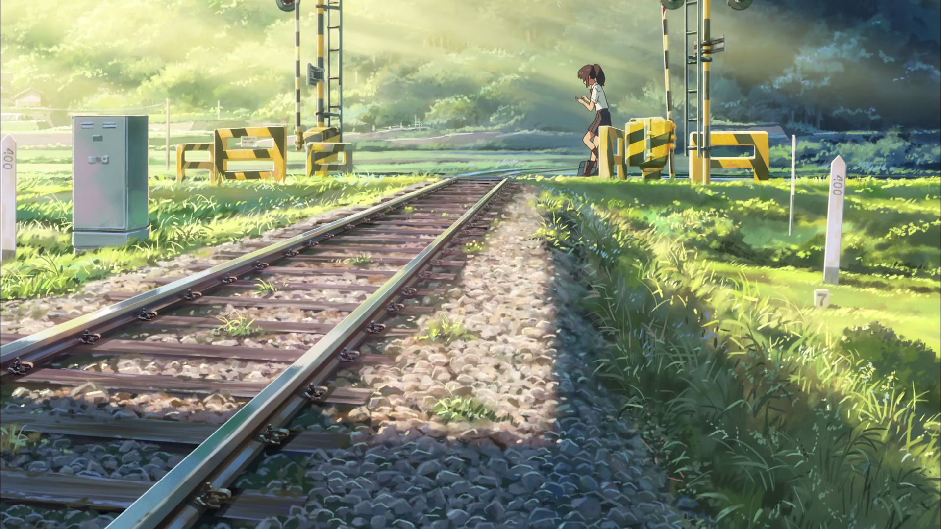anime, your name, railroad