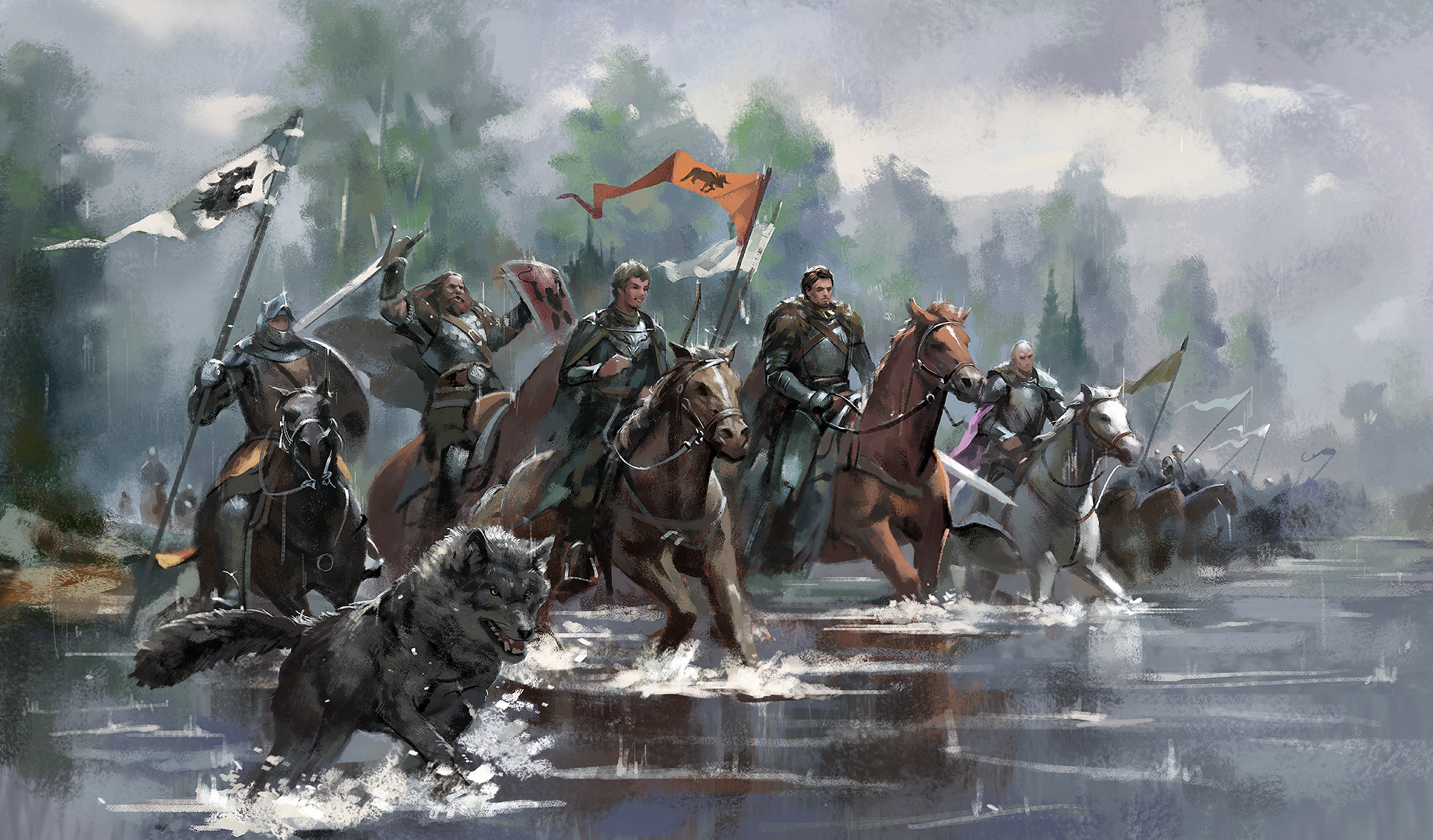 無料モバイル壁紙ファンタジー, 馬, 狼, 戦士, 騎士, ゲーム・オブ・スローンズ, 氷と炎の歌をダウンロードします。