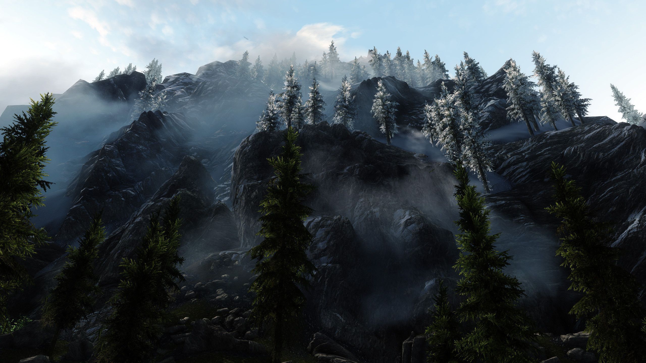 Download mobile wallpaper Mountain, Forest, Video Game, The Elder Scrolls V: Skyrim, The Elder Scrolls for free.