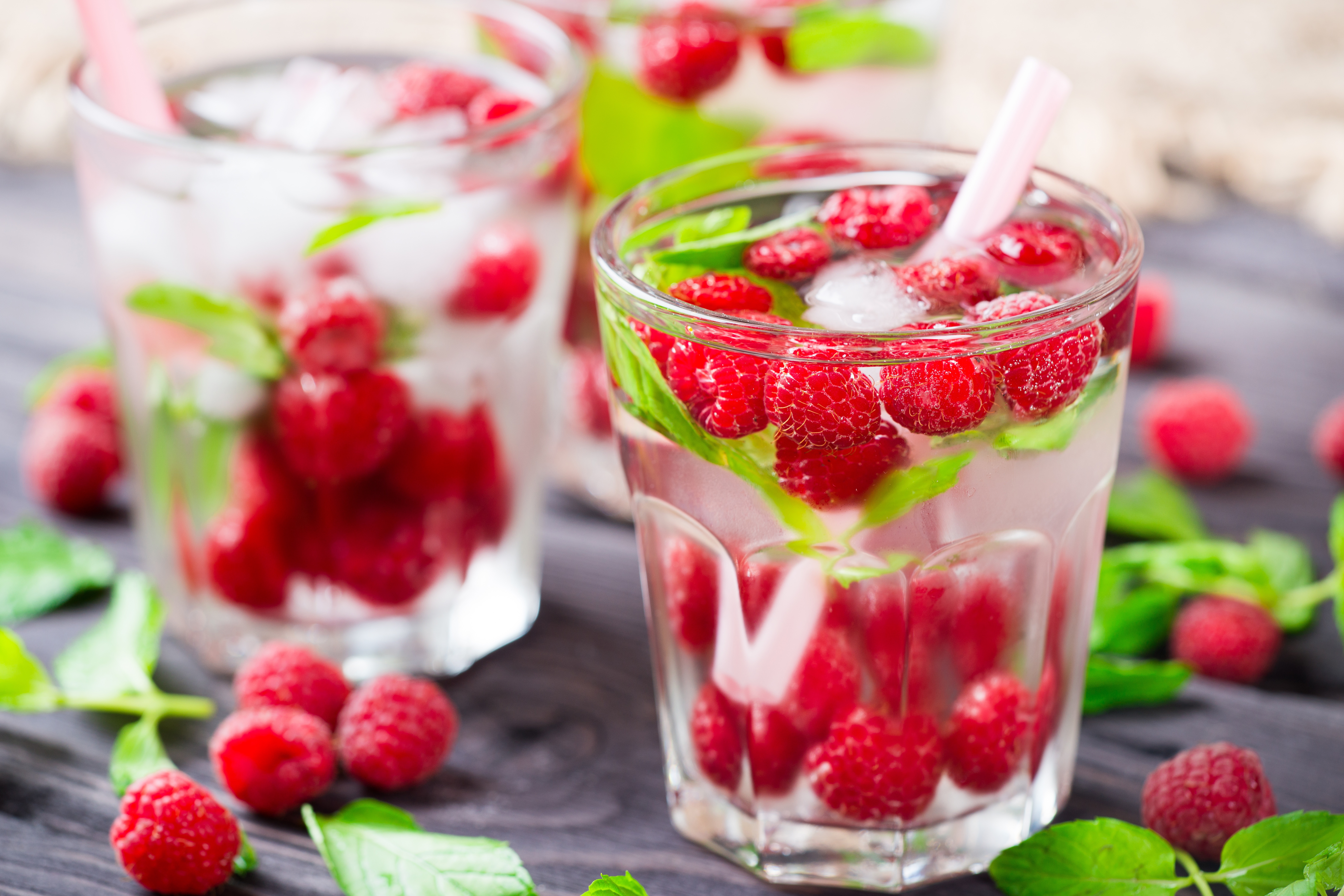 Download mobile wallpaper Food, Raspberry, Still Life, Glass, Drink for free.
