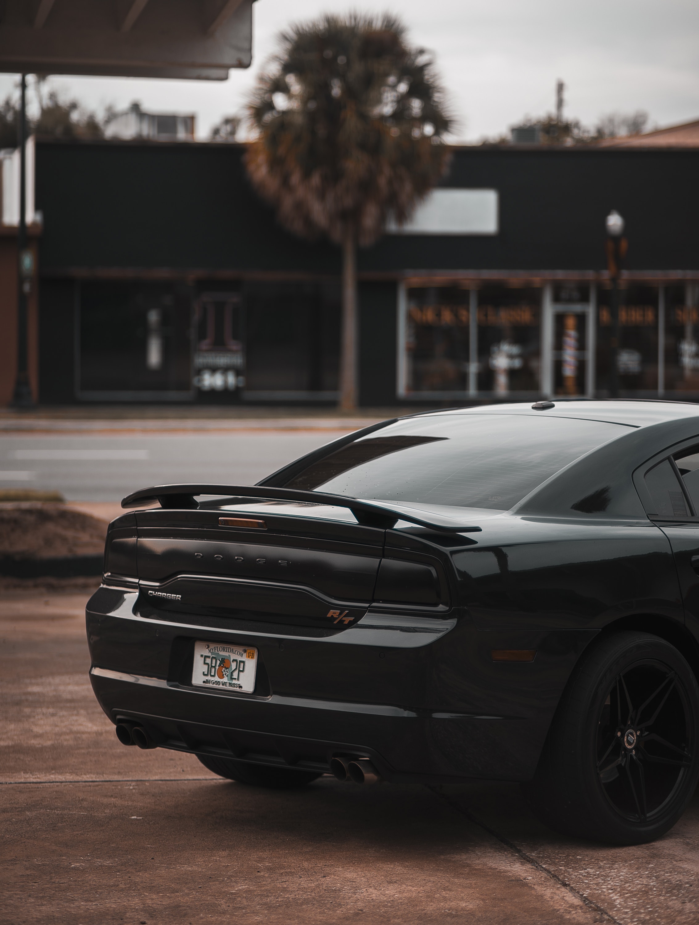 dodge charger, rear view, cars, black, car, back view HD wallpaper