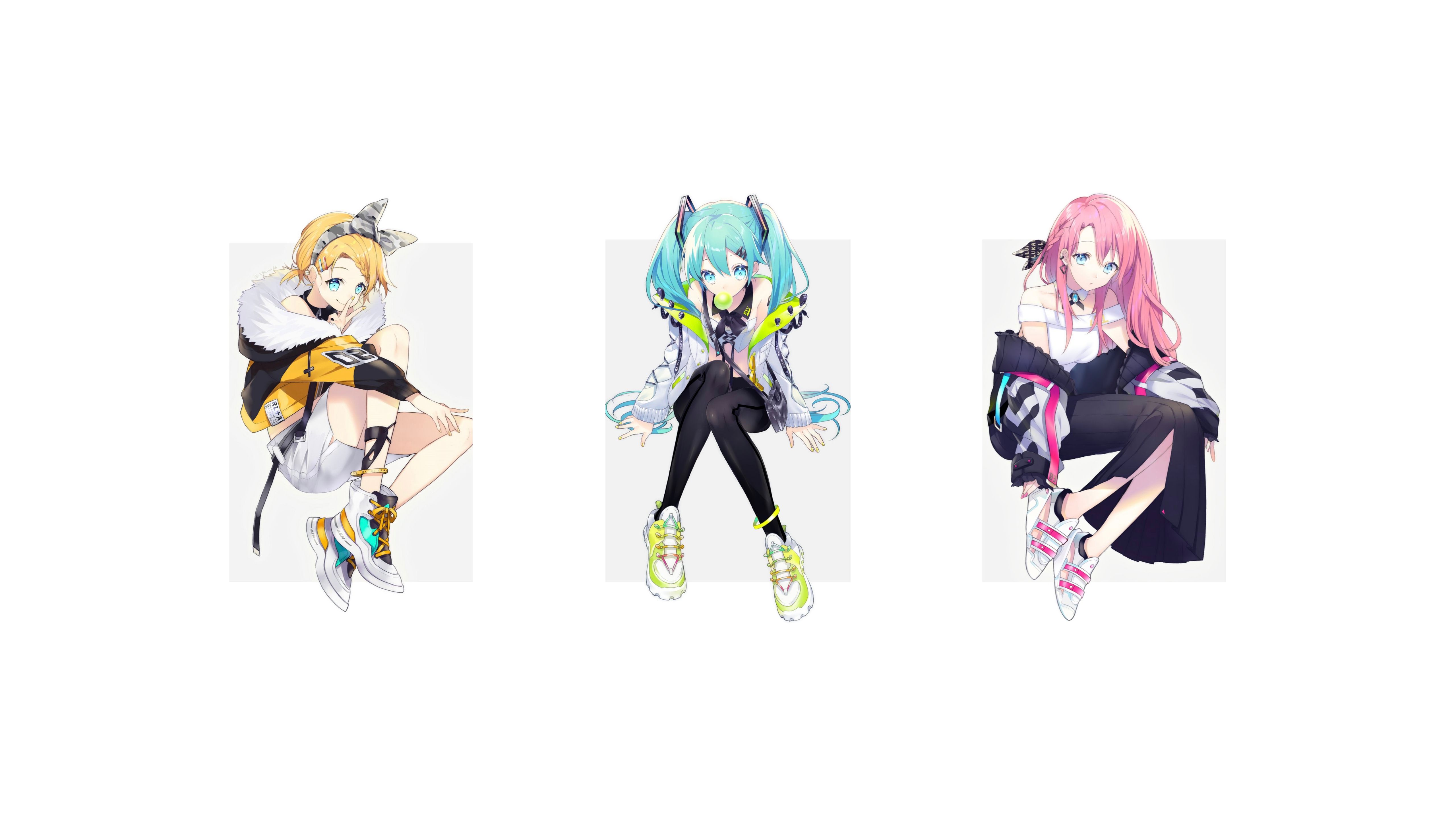 Téléchargez gratuitement l'image Vocaloïde, Animé, Hatsune Miku, Luka Megurine, Len Kagamine sur le bureau de votre PC