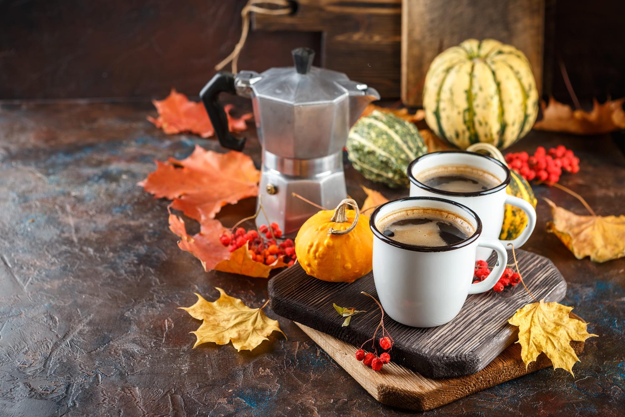Download mobile wallpaper Food, Coffee, Pumpkin, Still Life, Cup, Drink for free.