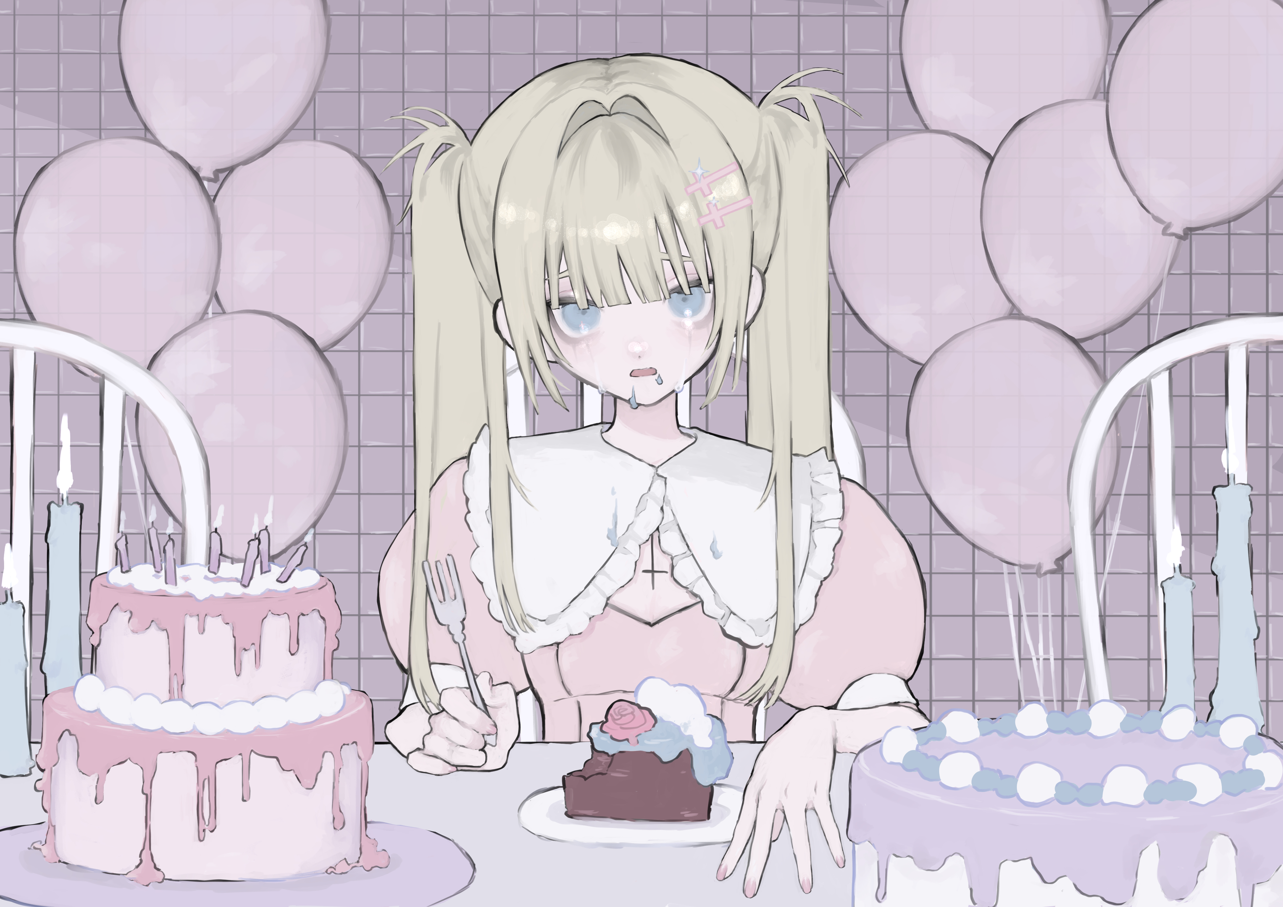 Free download wallpaper Anime, Cake, Girl on your PC desktop