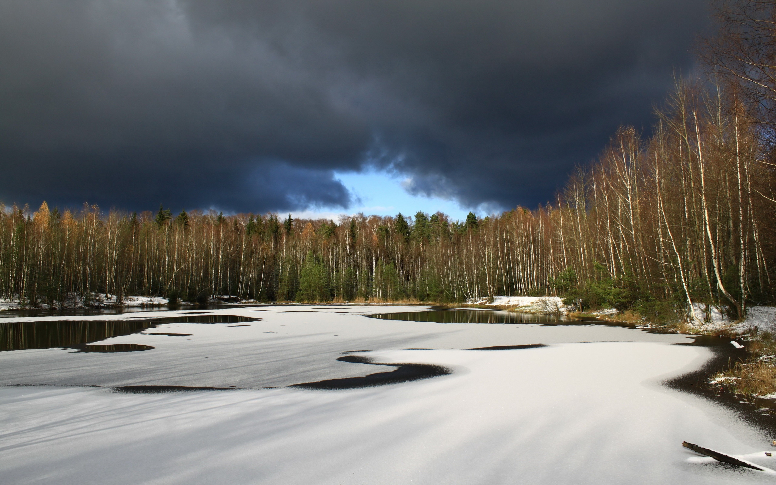 Free download wallpaper Winter, Lake, Forest, Earth on your PC desktop