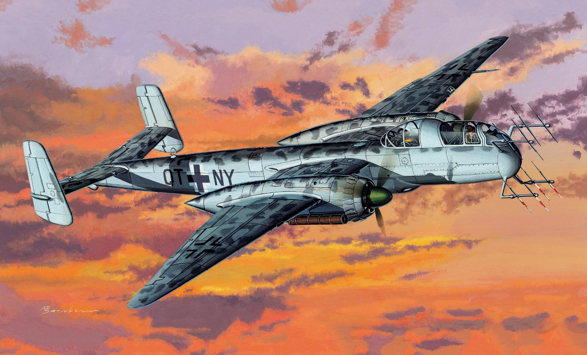 Téléchargez des papiers peints mobile Avions, Militaire, Avion De Guerre, Heinkel He 219, Avions Militaires gratuitement.