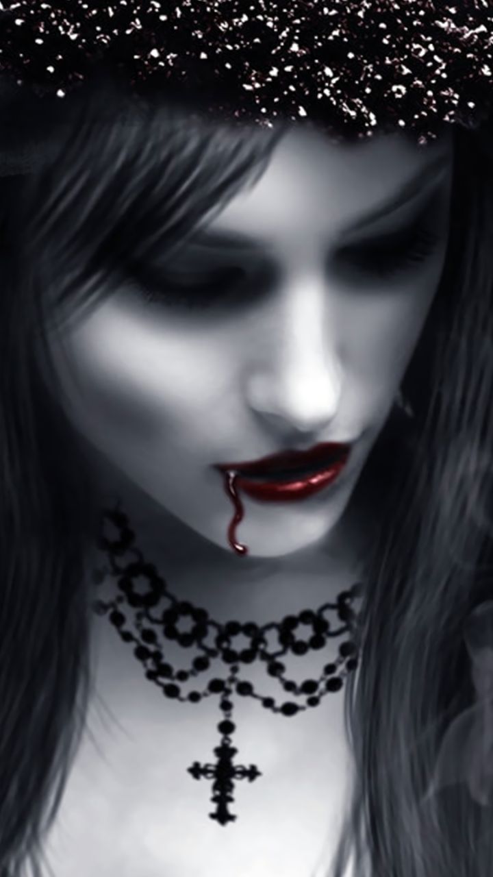 Download mobile wallpaper Fantasy, Gothic, Blood, Vampire, Necklace for free.