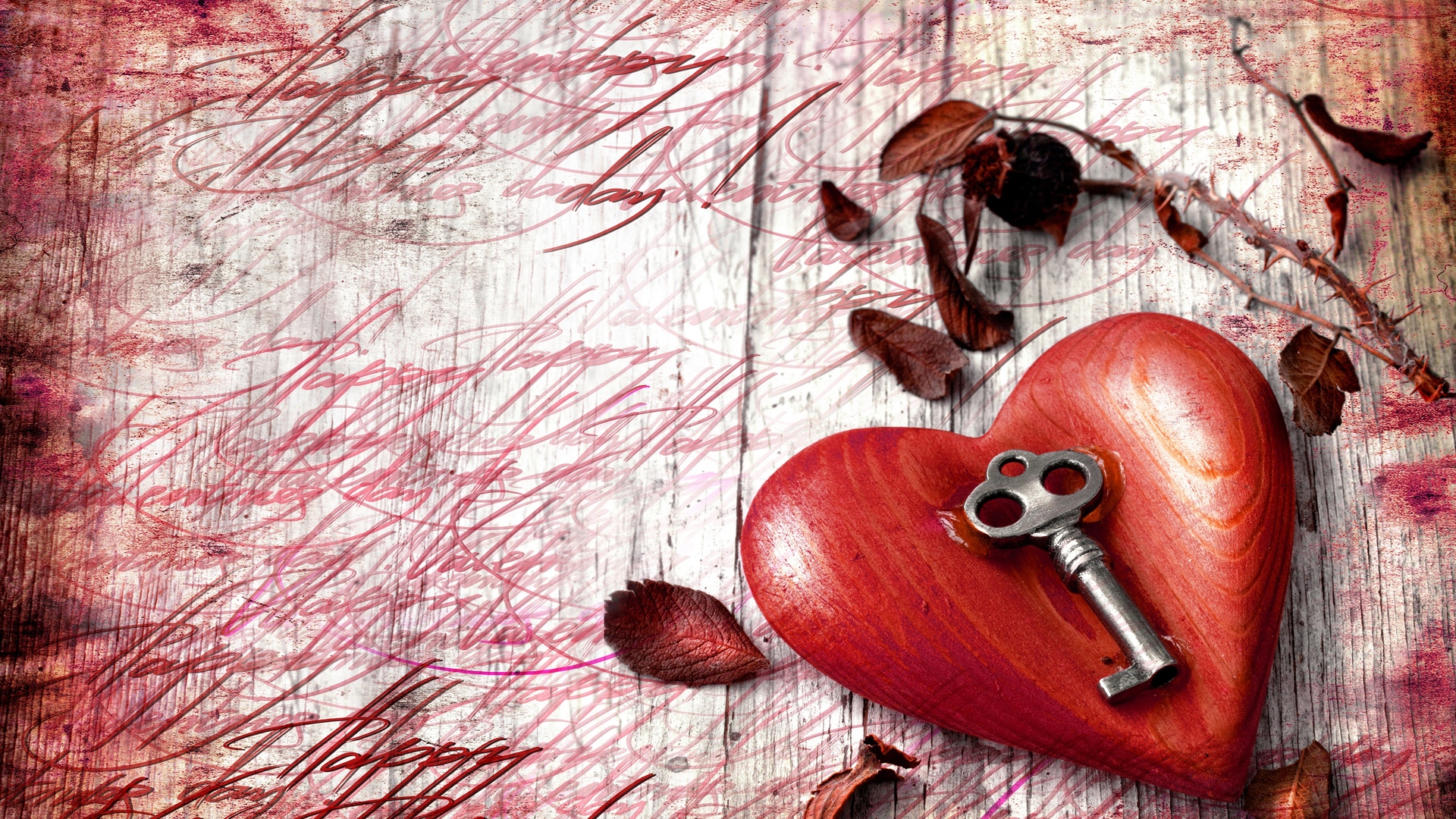 Download mobile wallpaper Valentine's Day, Love, Wooden, Holiday, Heart, Key for free.