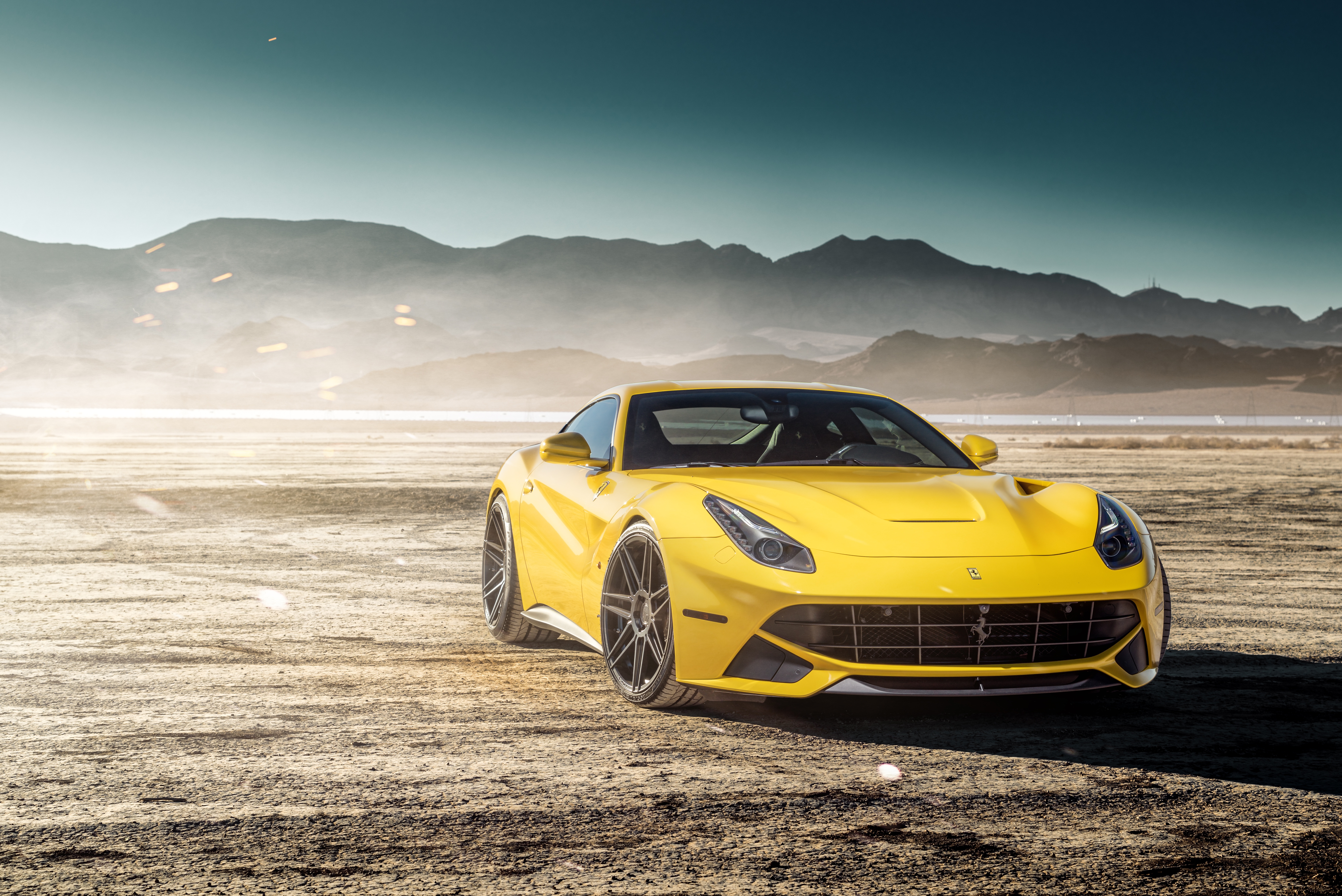 Download mobile wallpaper Ferrari, Car, Supercar, Ferrari F12Berlinetta, Vehicles, Yellow Car for free.