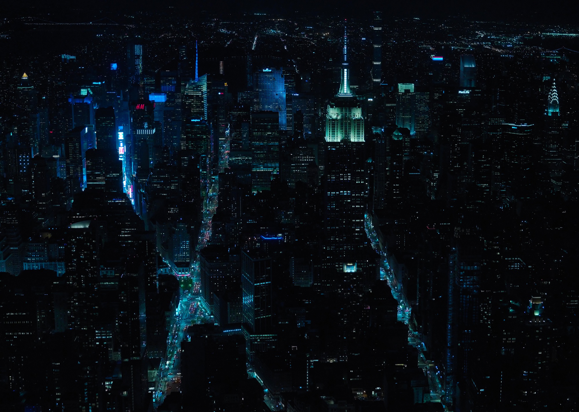 Free download wallpaper Cities, Night, Usa, City, Skyscraper, Cityscape, New York, Man Made on your PC desktop
