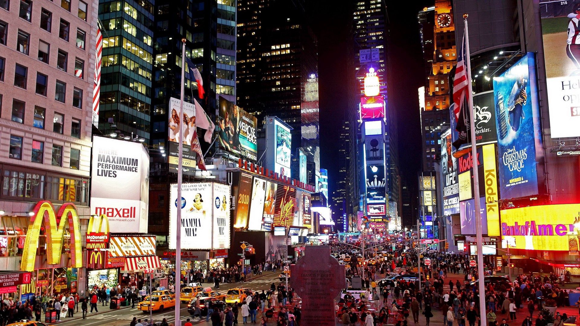 new york, cities, evening, street, manhattan Full HD