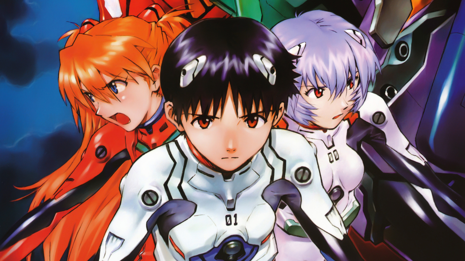 Handy-Wallpaper Evangelion, Animes, Neon Genesis Evangelion, Asuka Langley Sohryu, Rei Ayanami, Shinji Ikari kostenlos herunterladen.