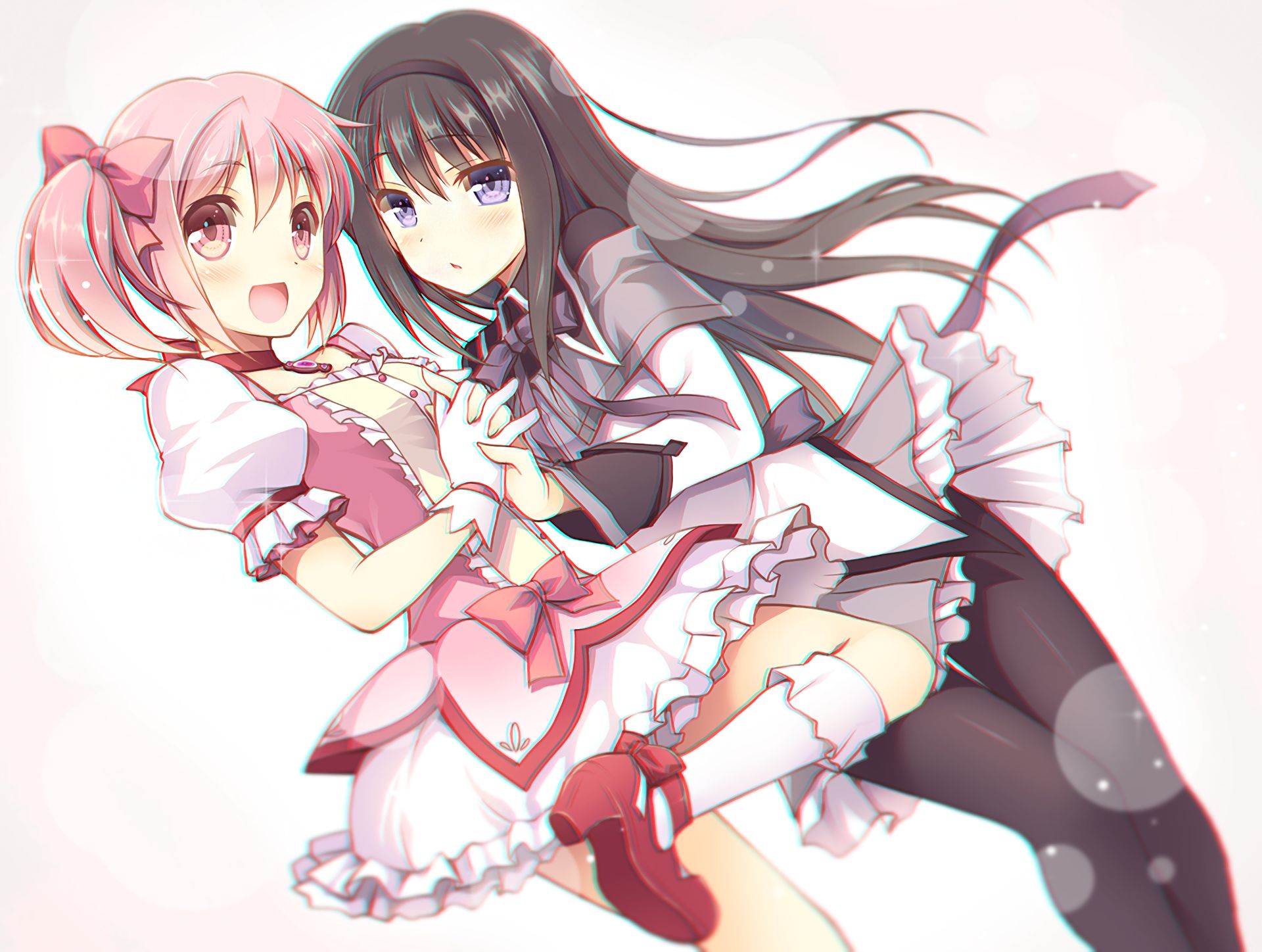 Free download wallpaper Anime, Puella Magi Madoka Magica, Homura Akemi, Madoka Kaname on your PC desktop