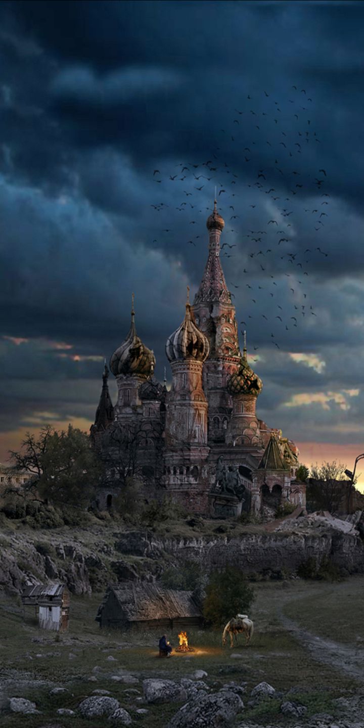 Download mobile wallpaper Building, Sci Fi, Russia, Church, Moscow, Post Apocalyptic for free.