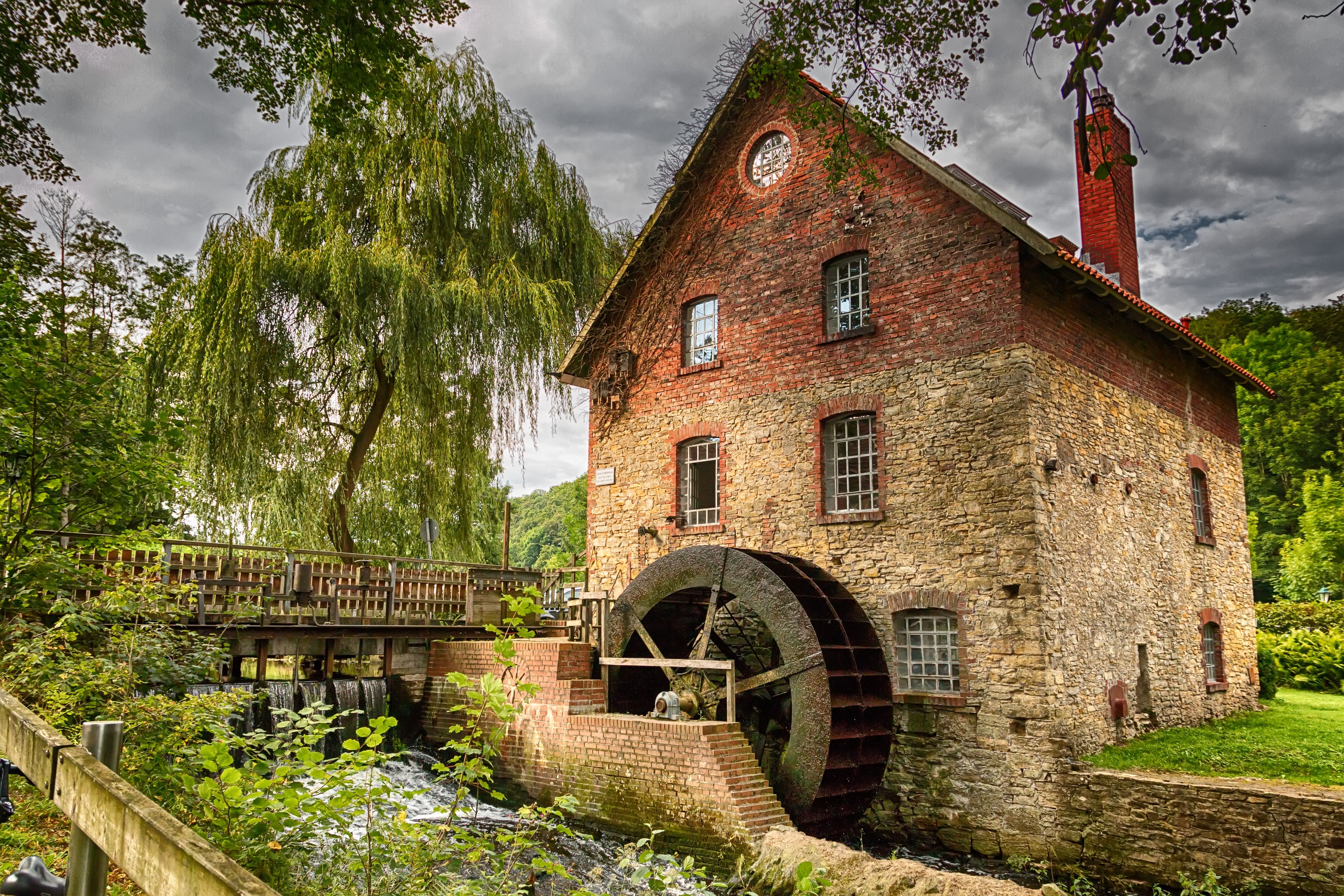 Free download wallpaper Building, Man Made, Watermill on your PC desktop